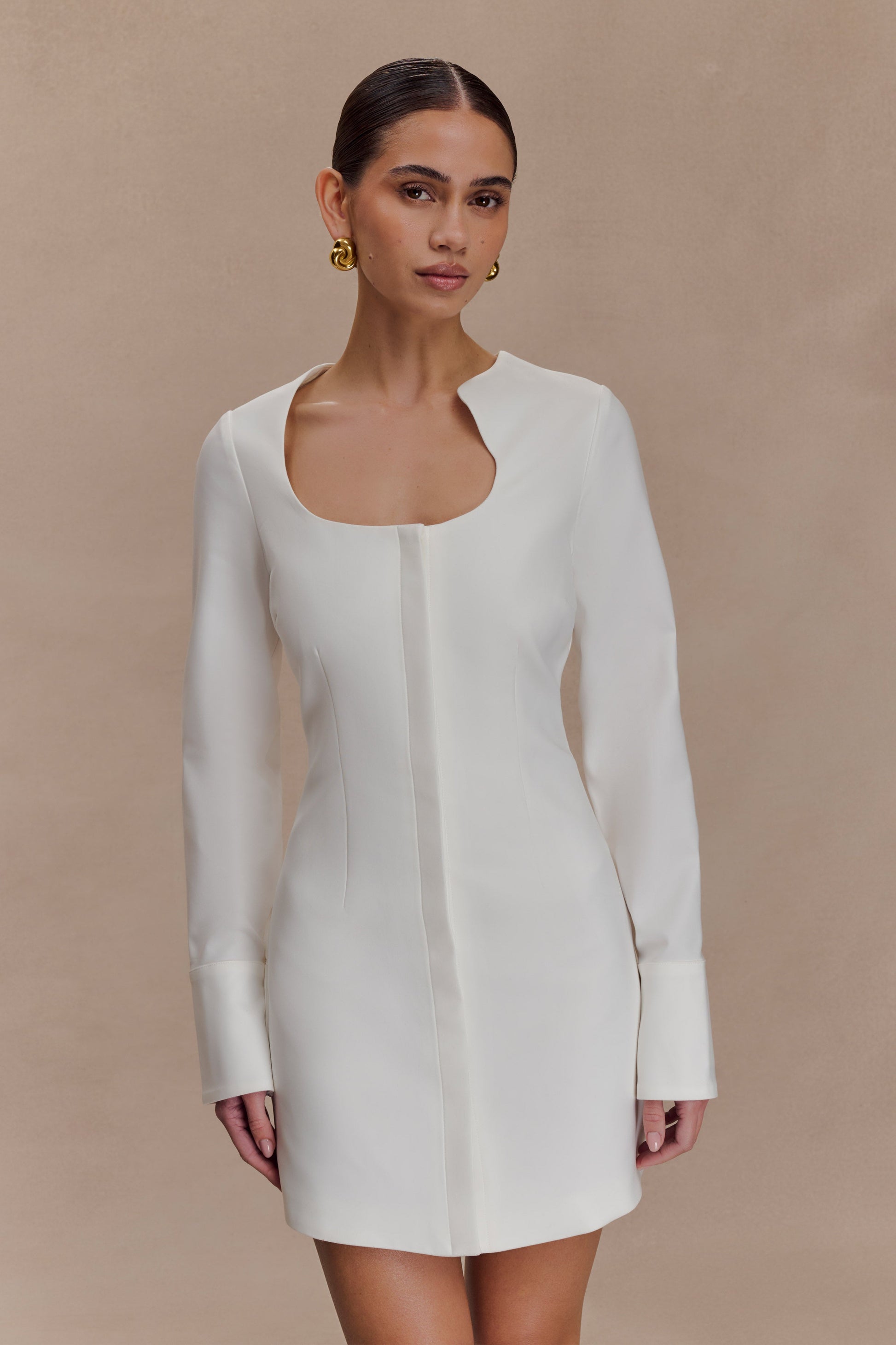 Carina Peplum Cotton Shirt Dress / White | MESHKI | M Carina Peplum Cotton Shirt Dress / White | MESHKI | M