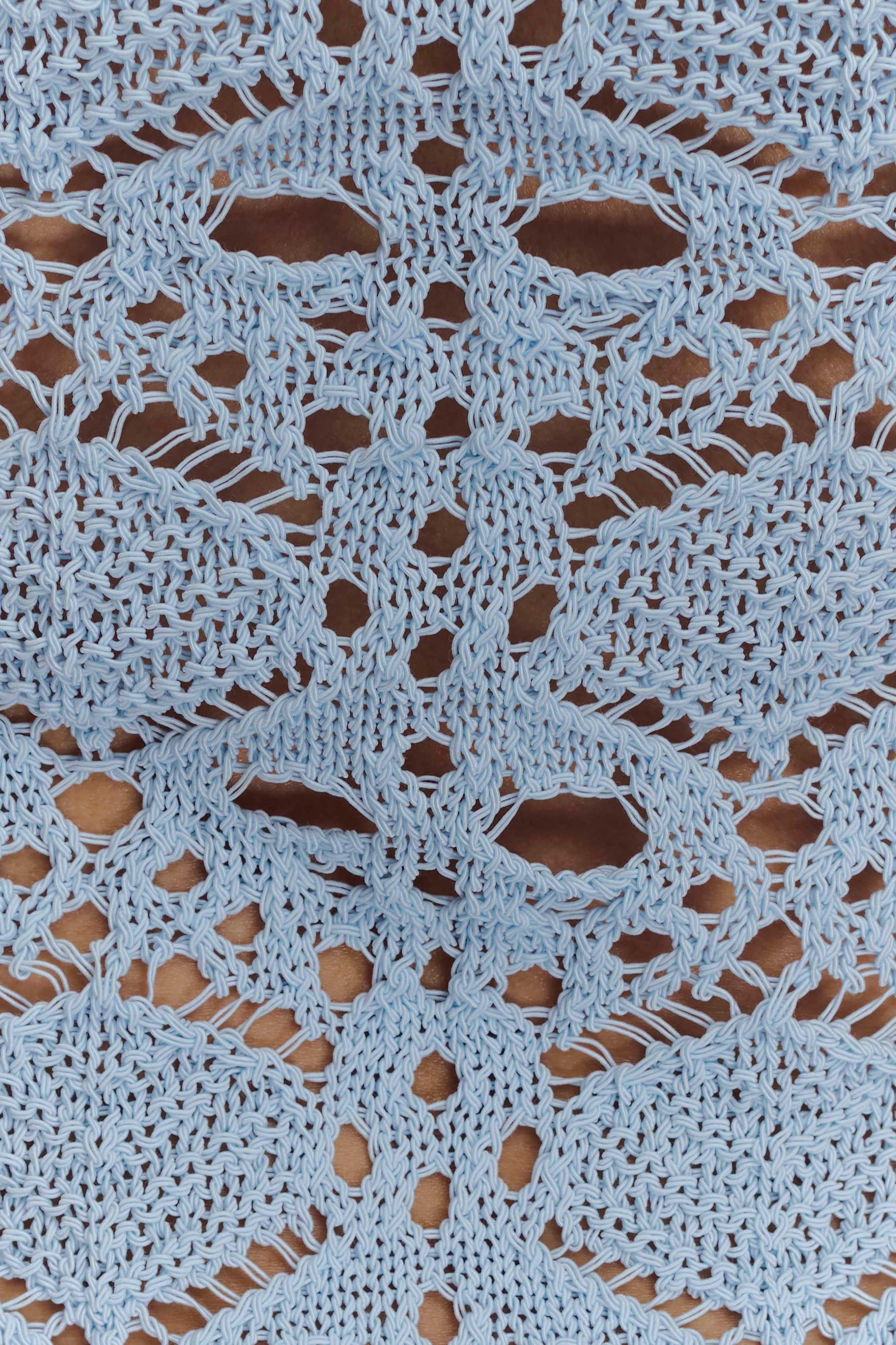 Aeline Crochet Knit Shorts - Sky Blue #5