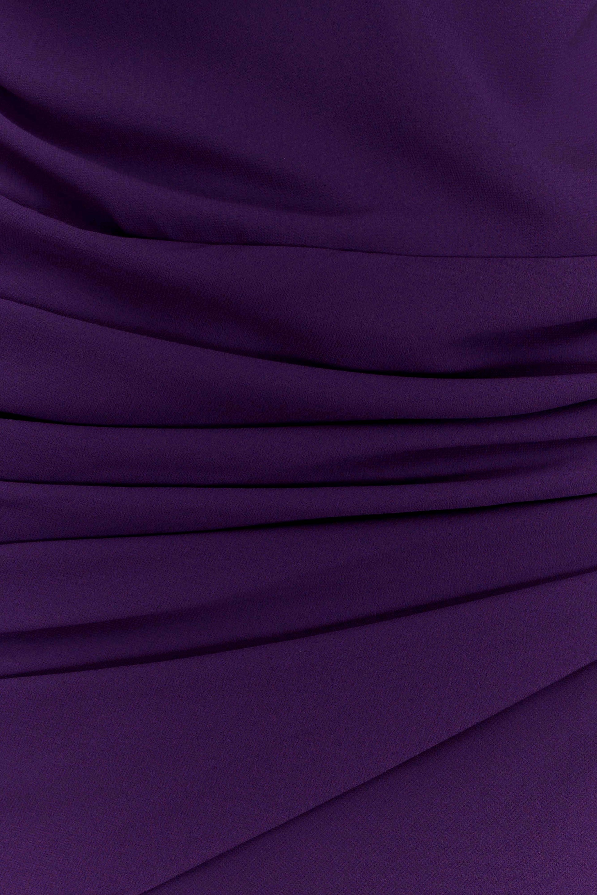 meshki purple dress Giulia Chiffon Draped Maxi Dress - Purple