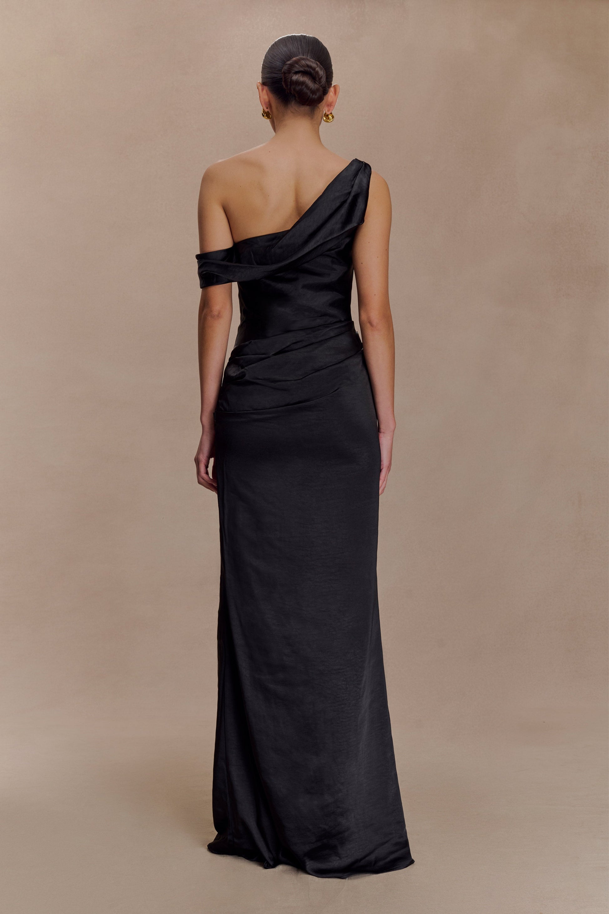 Dalia Off Shoulder Satin Maxi Dress / Black | Meshki | XXS Dalia Off Shoulder Satin Maxi Dress / Black | Meshki | XXS