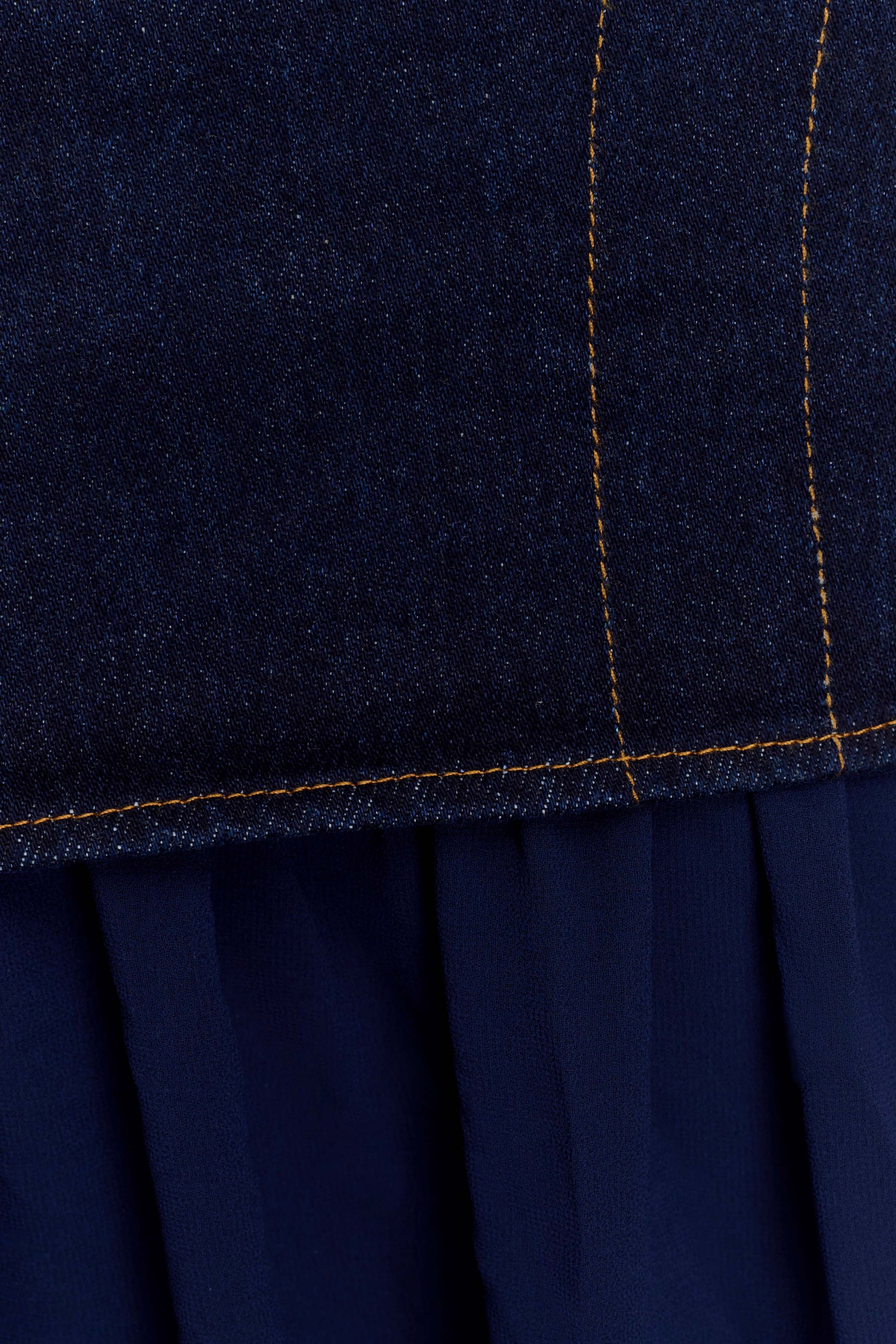 Tully Chiffon Denim Maxi Skirt - Indigo Blue #5