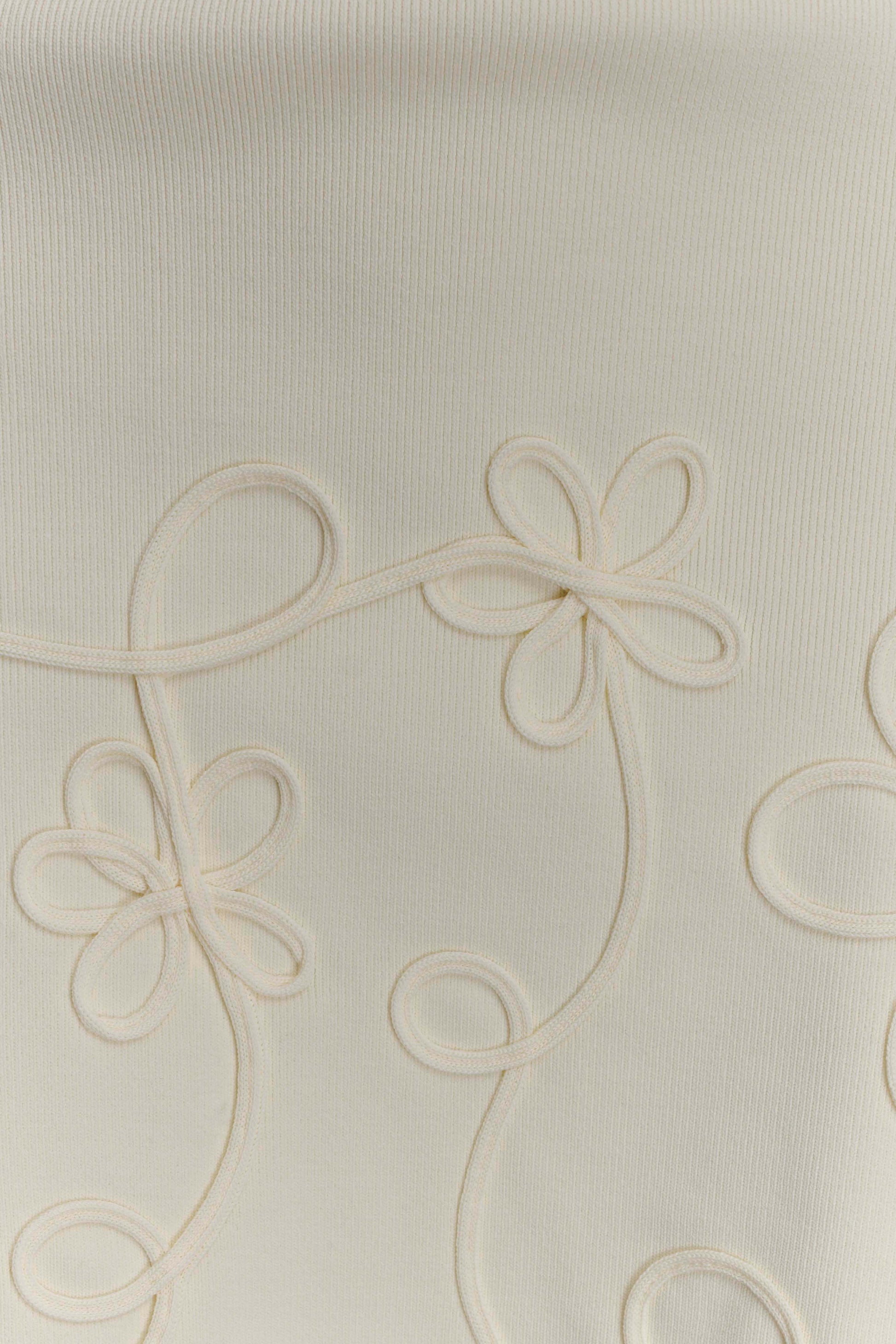 men embroidered mini dress ivory Brullo Embroidery Knit Mini Dress - Ivory