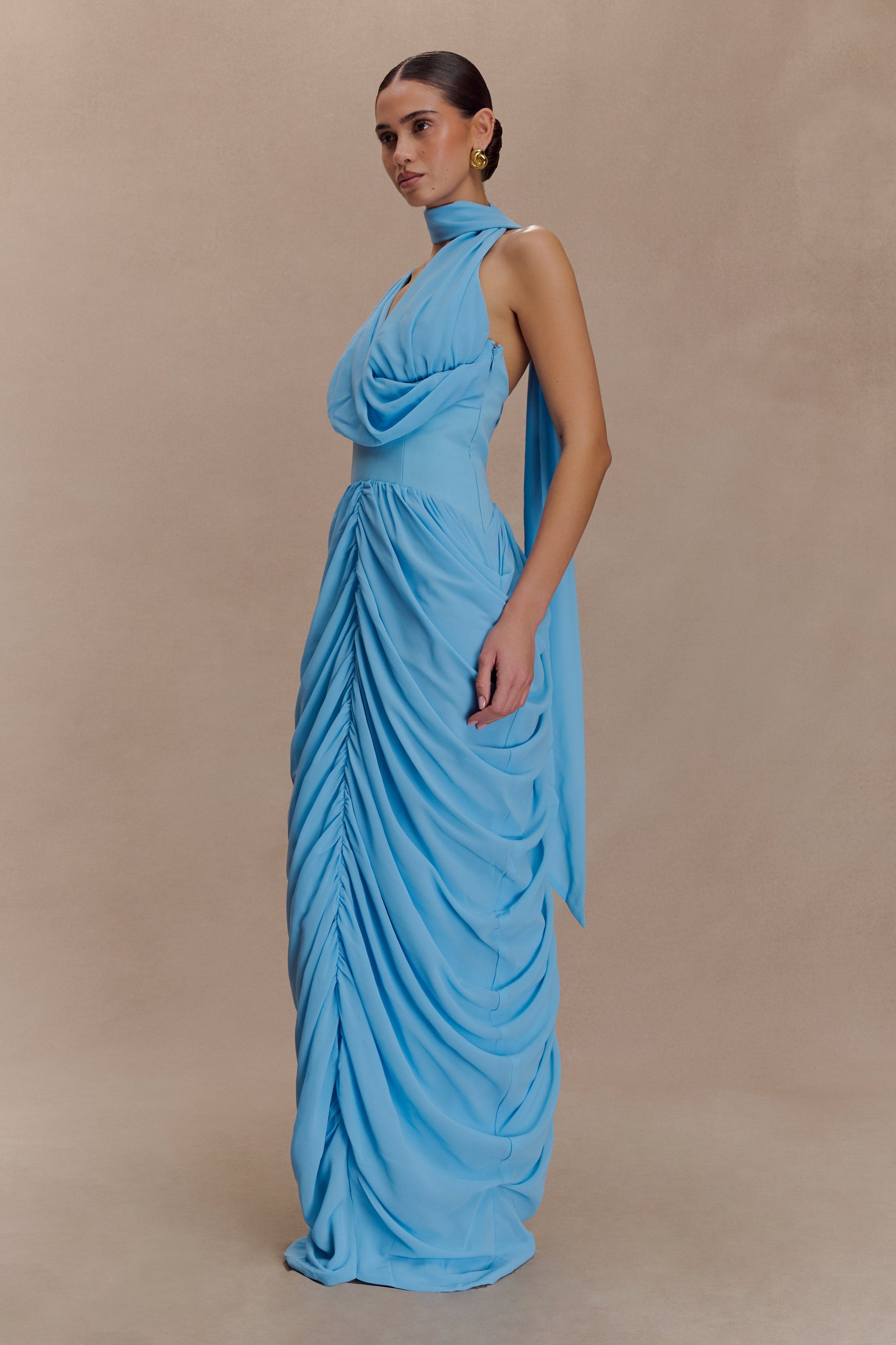 Alex Chiffon Maxi Dress / Blue | MESHKI