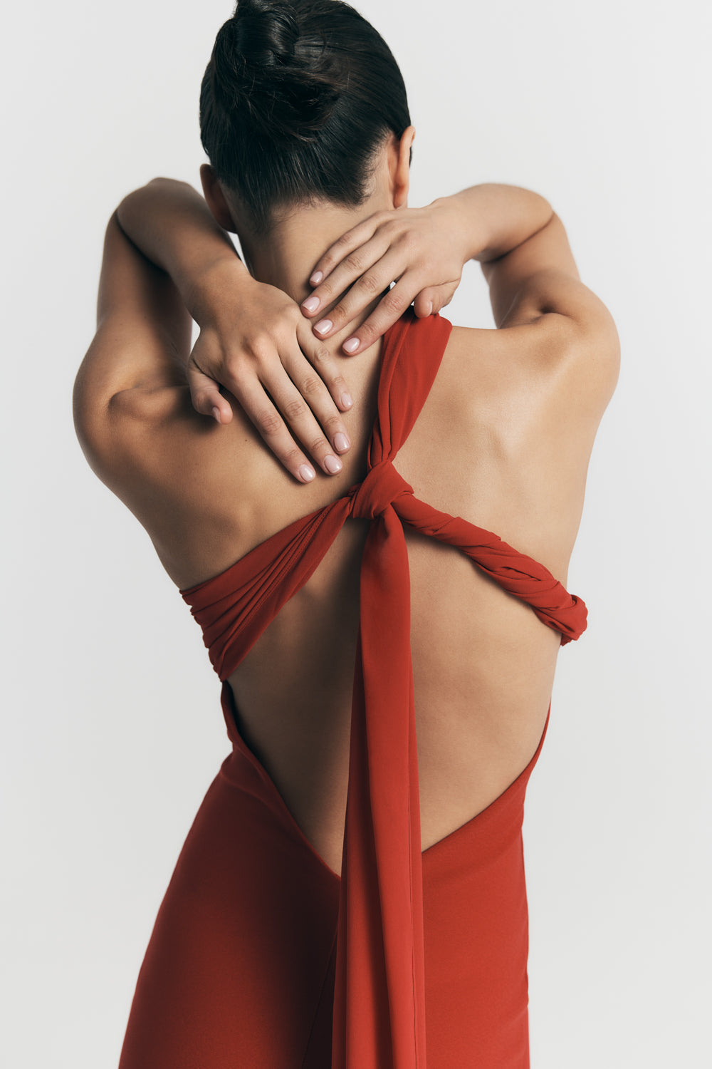 Philippa Knotted Crepe Maxi Dress - Ruby #2