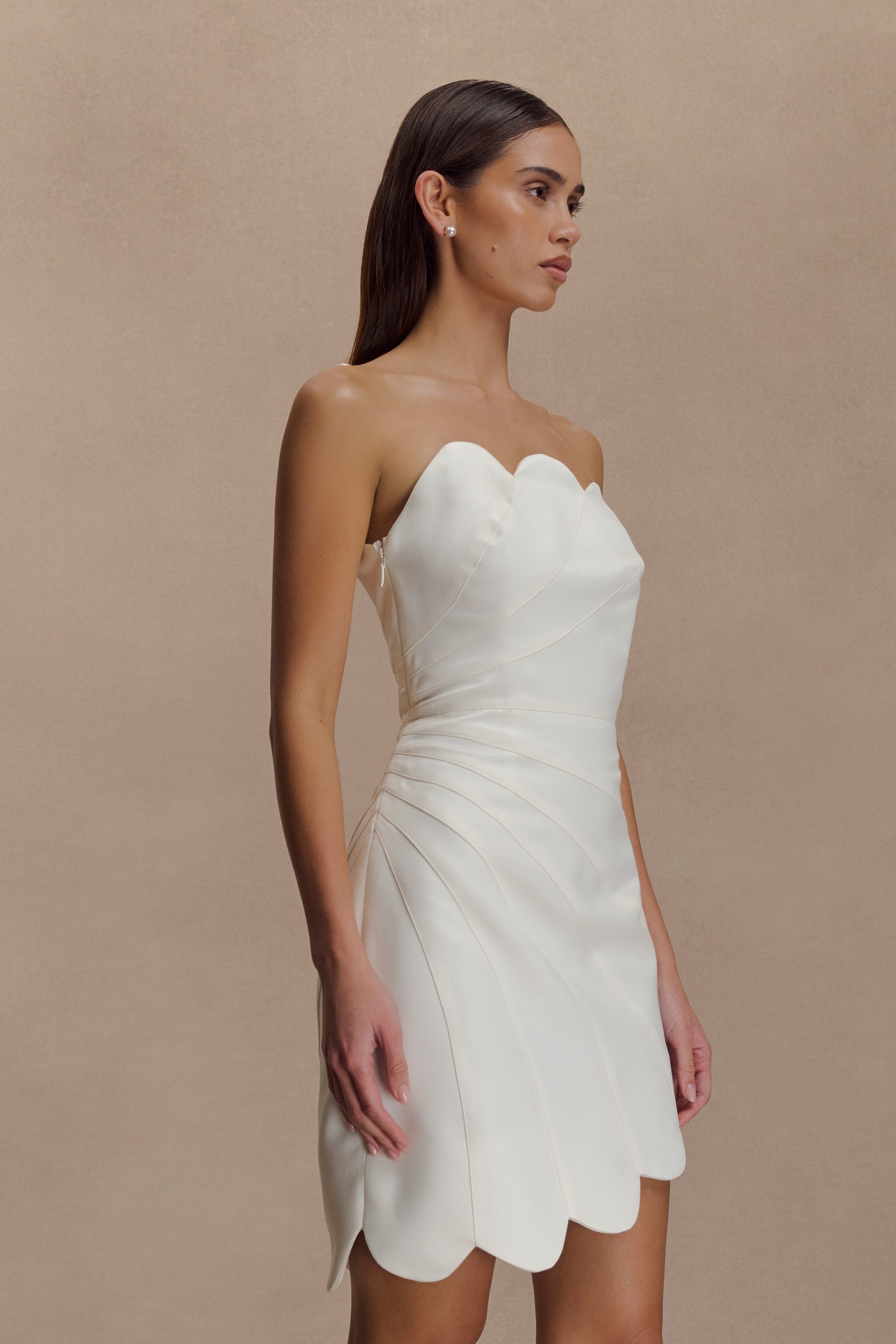 Atenea Satin Mini Dress / White | MESHKI Atenea Satin Mini Dress / White | MESHKI