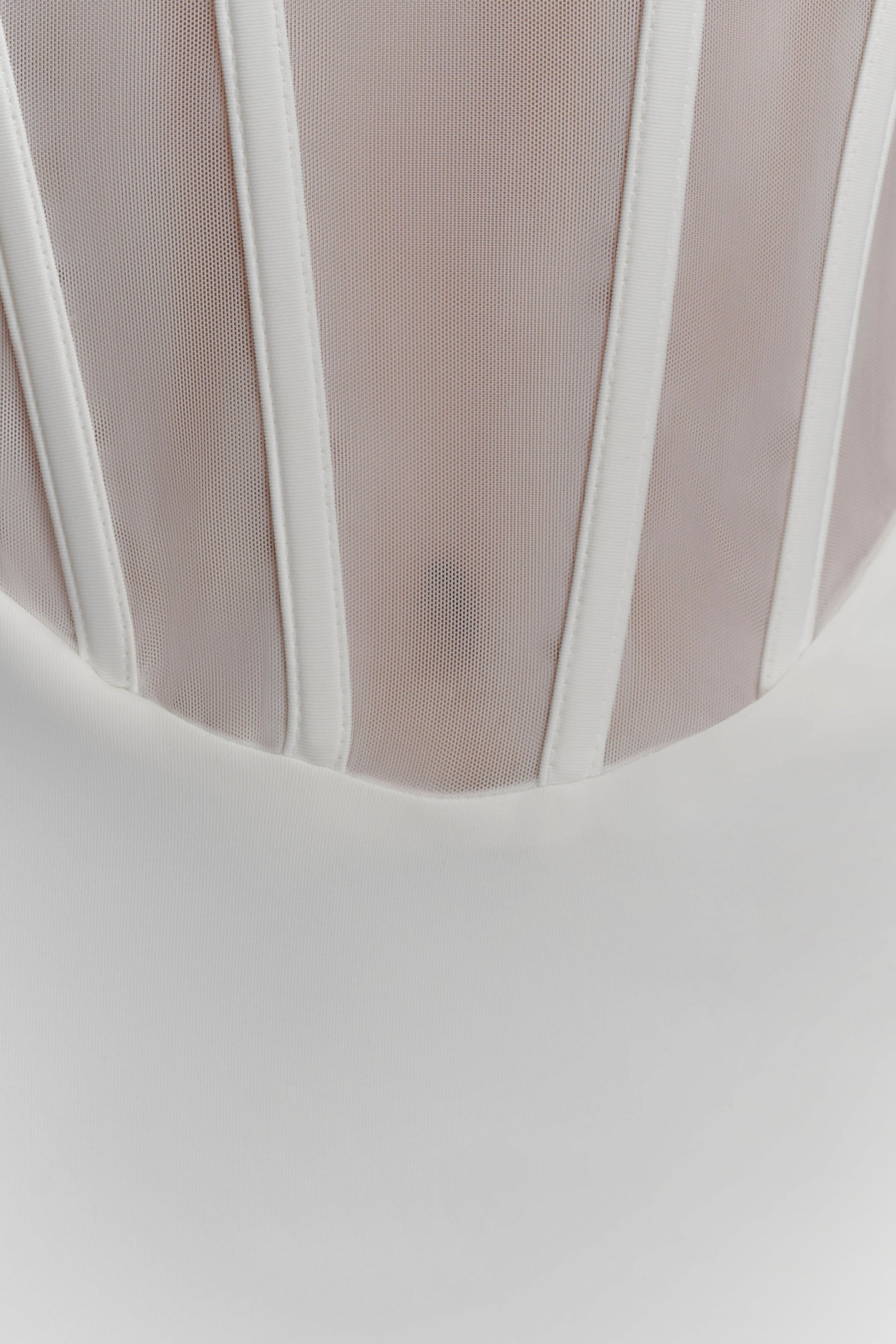 Palmer Mesh Corset Mini Dress - Ivory #6