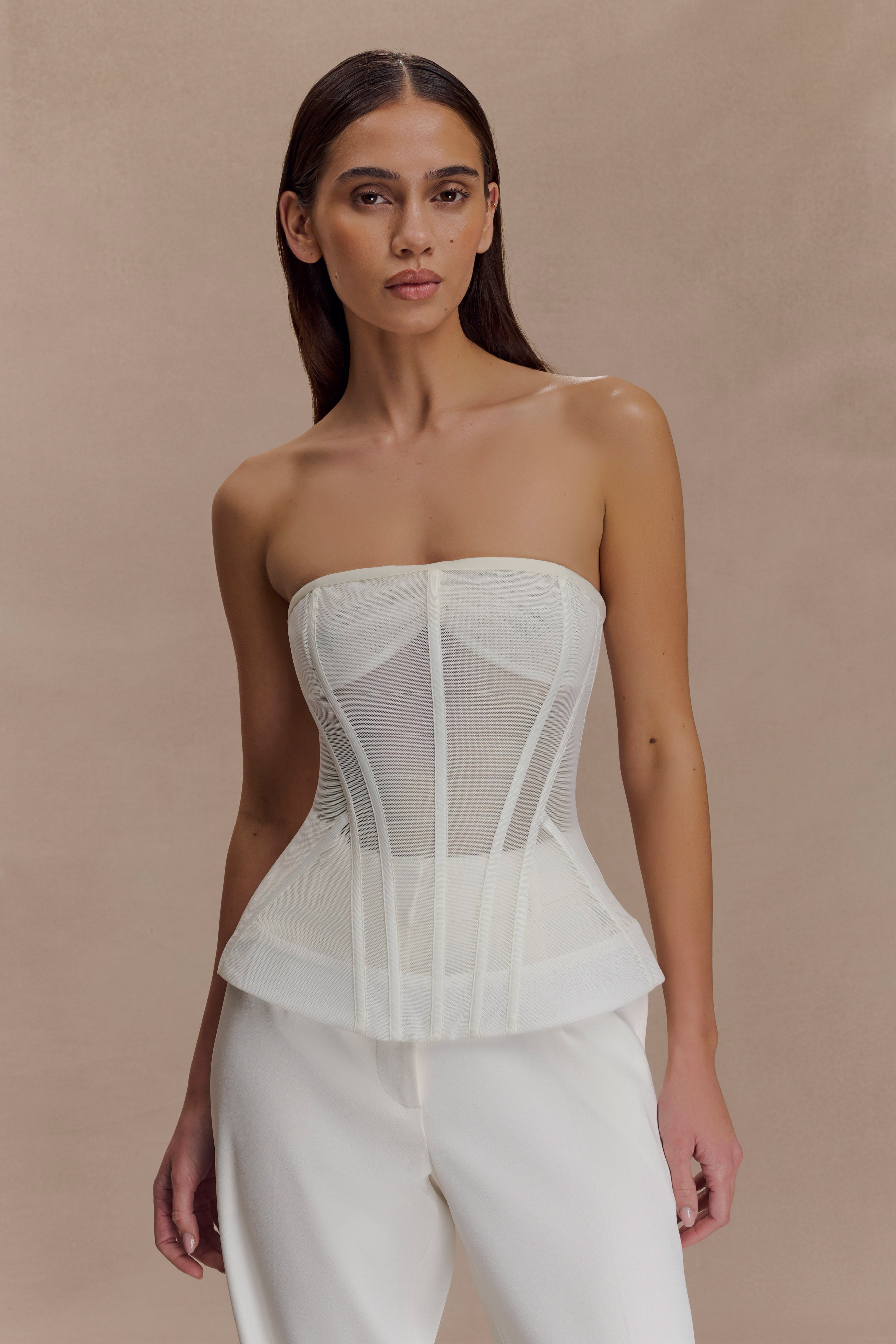 Zoe Structured Corset - White | MESHKI US