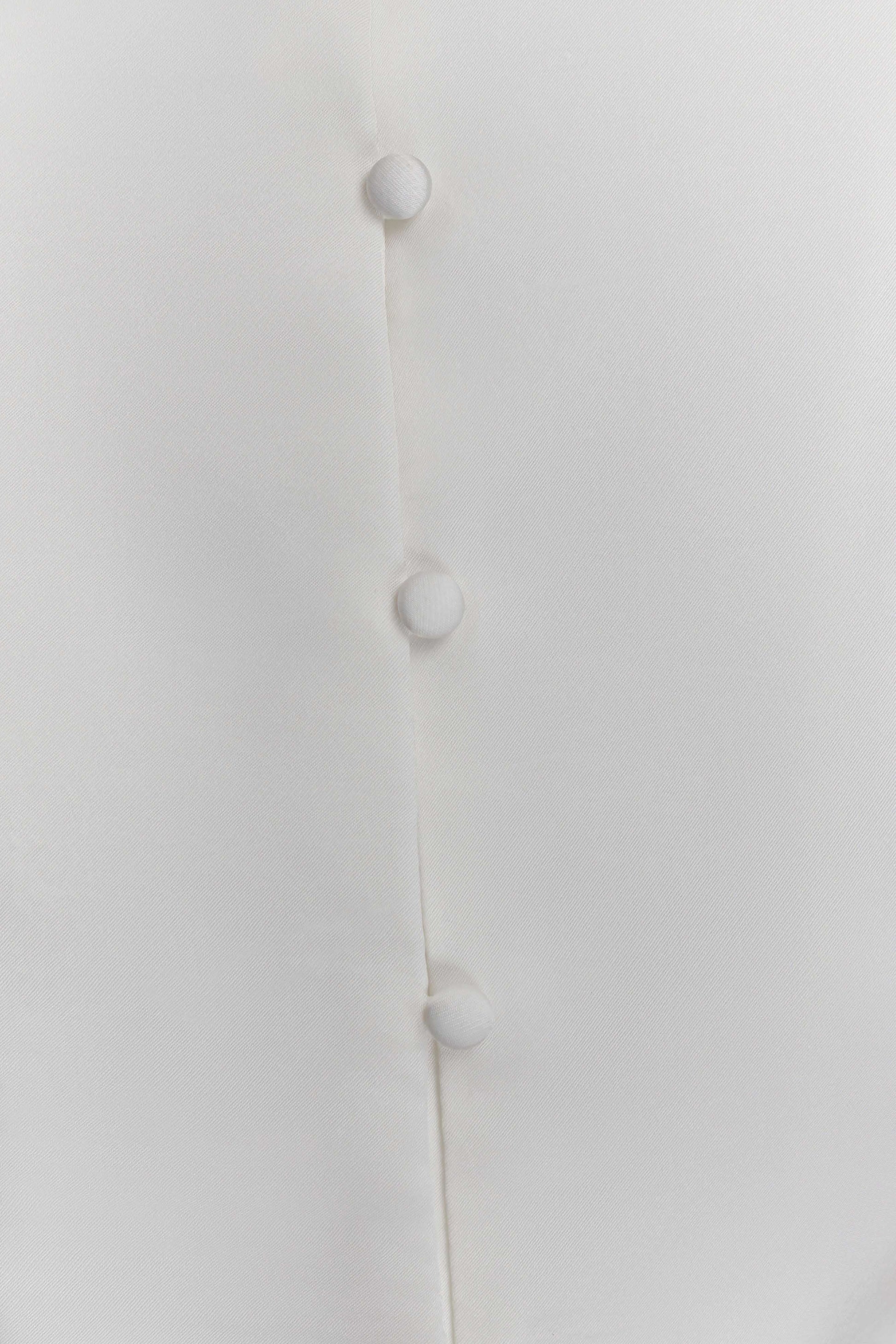 Anne Short Sleeve Satin Top - White #6