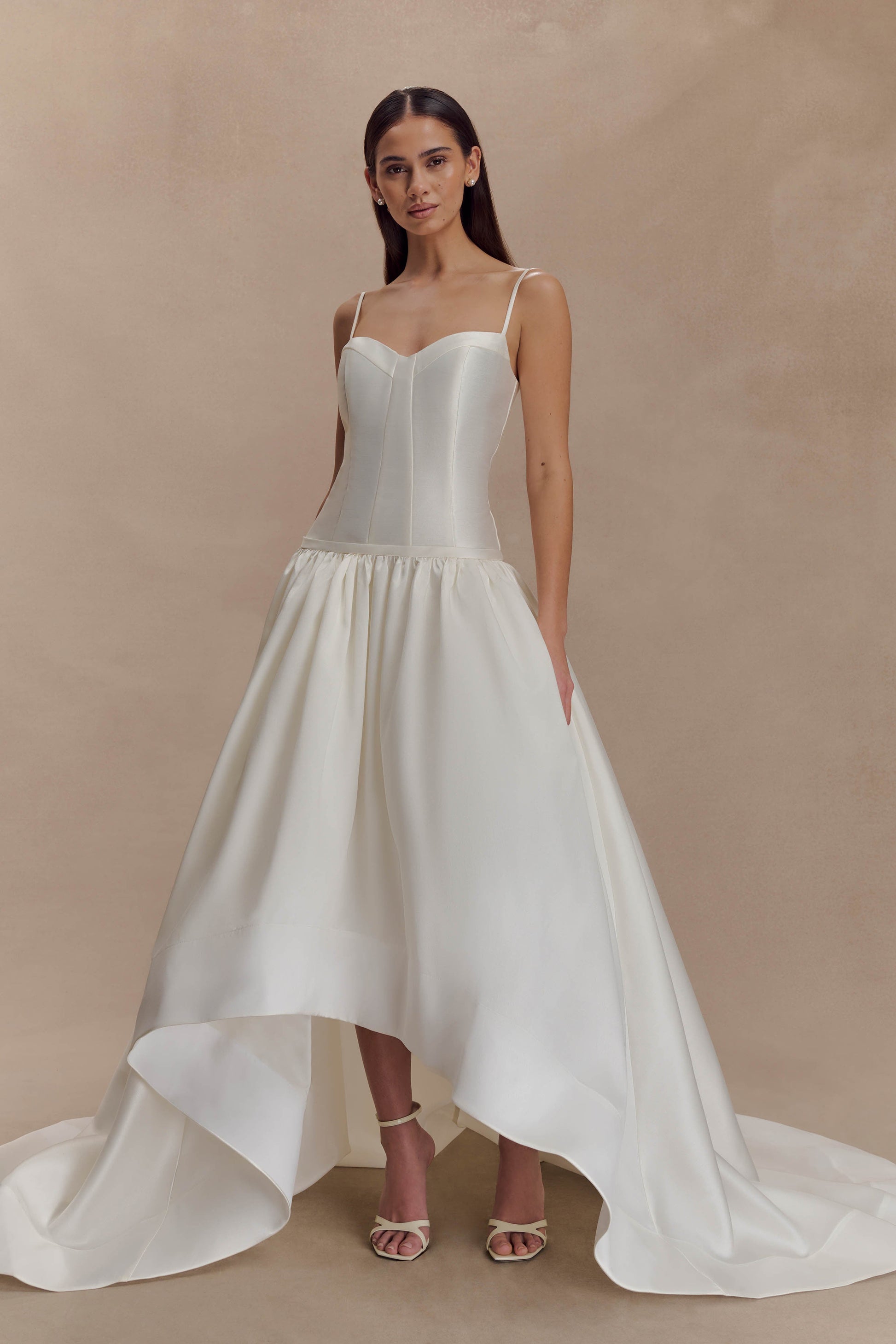 Carol Taffeta Maxi Gown - Ivory | MESHKI US Carol Taffeta Maxi Gown - Ivory | MESHKI US