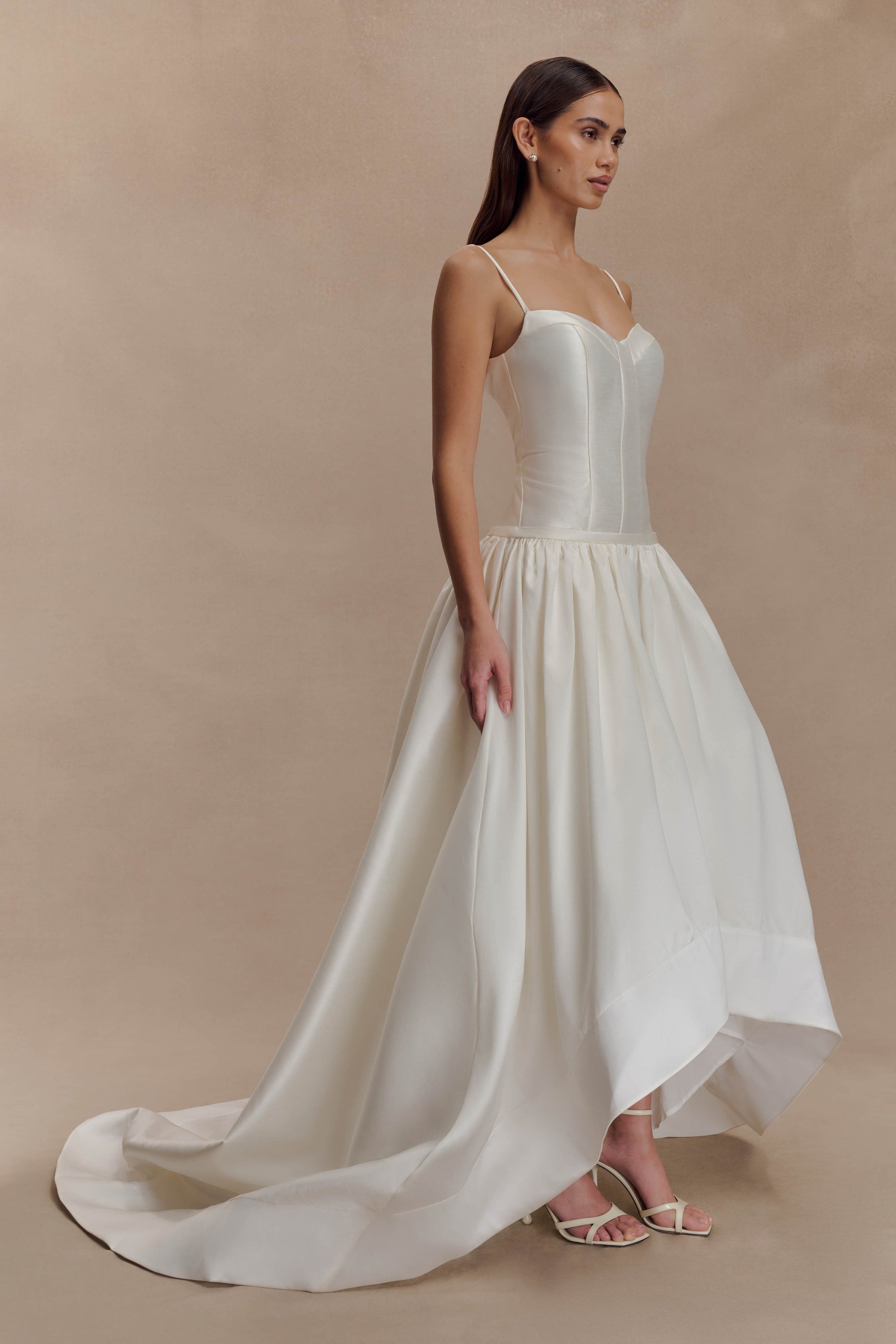 Carol Taffeta Maxi Gown - Ivory | MESHKI US Carol Taffeta Maxi Gown - Ivory | MESHKI US