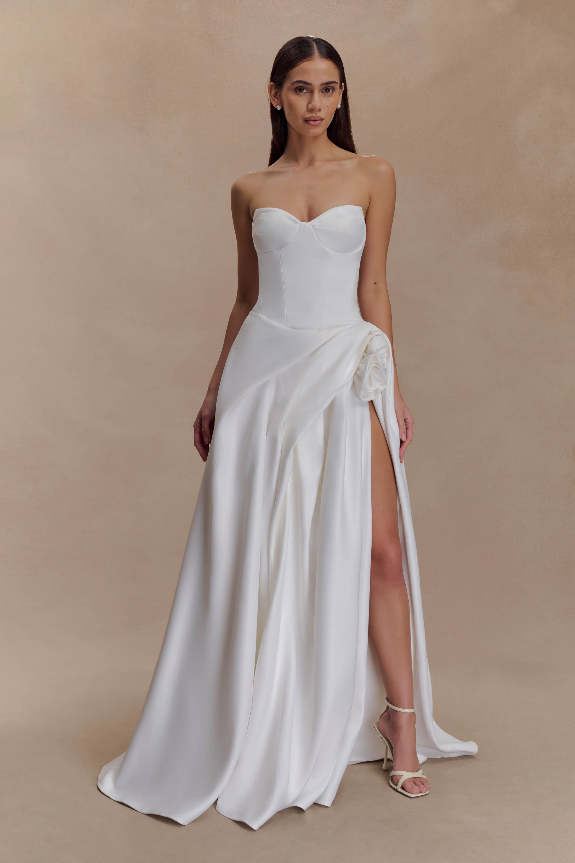 Elizabeth Strapless Corset Maxi Dress / White | Meshki | XXS Elizabeth Strapless Corset Maxi Dress / White | Meshki | XXS