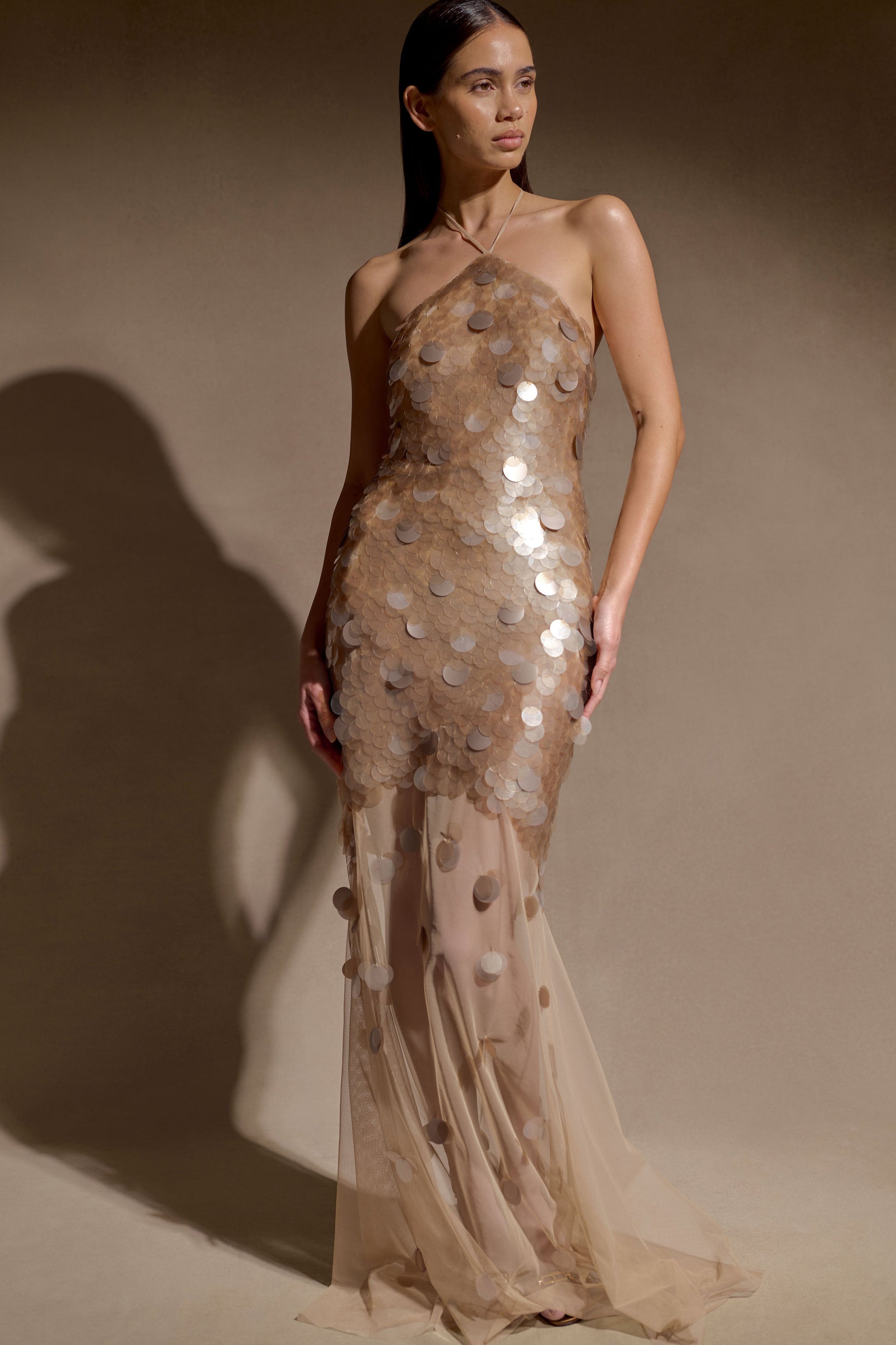 embellished sequin dress Lovers and Friends Quinn Mini in Sherbet Multi while the oversized floral detail at the shoulder adds a couture Pink sequin dress with embellished