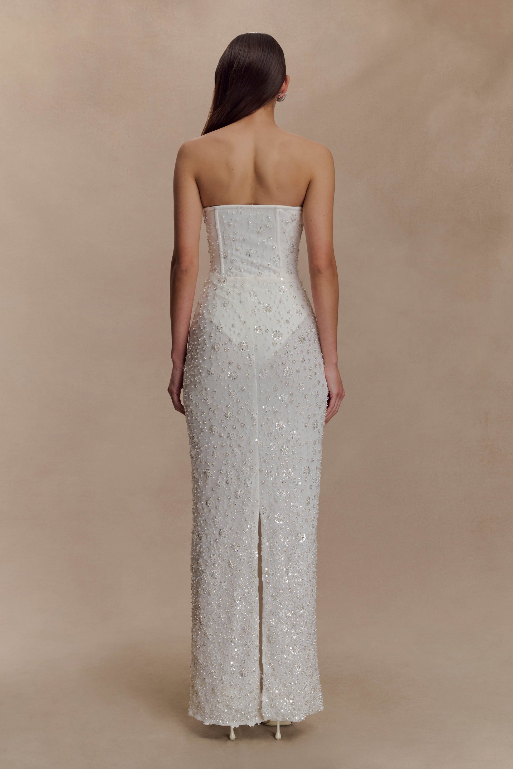 Gemma Strapless Embellished Maxi Dress / Ivory | Meshki | Xs Gemma Strapless Embellished Maxi Dress / Ivory | Meshki | Xs