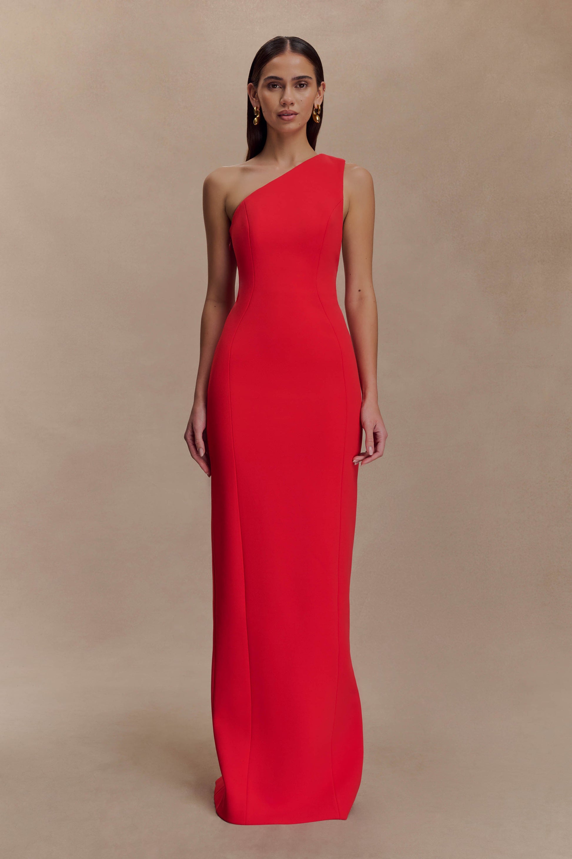 Milena One Shoulder Crepe Maxi Dress / Red | Meshki | XL Milena One Shoulder Crepe Maxi Dress / Red | Meshki | XL