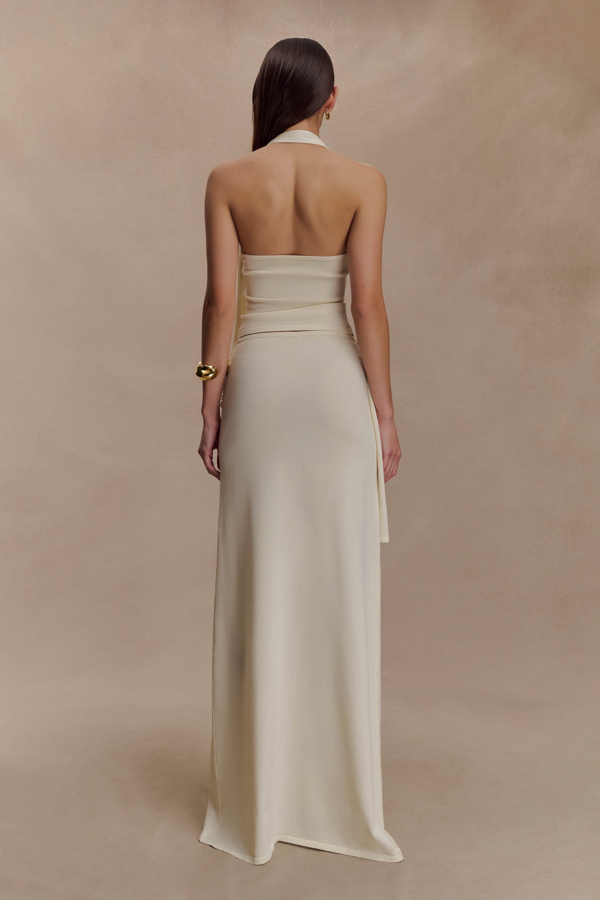 Bowie Low Rise Knit Maxi Skirt / Ivory | MESHKI | L Bowie Low Rise Knit Maxi Skirt / Ivory | MESHKI | L