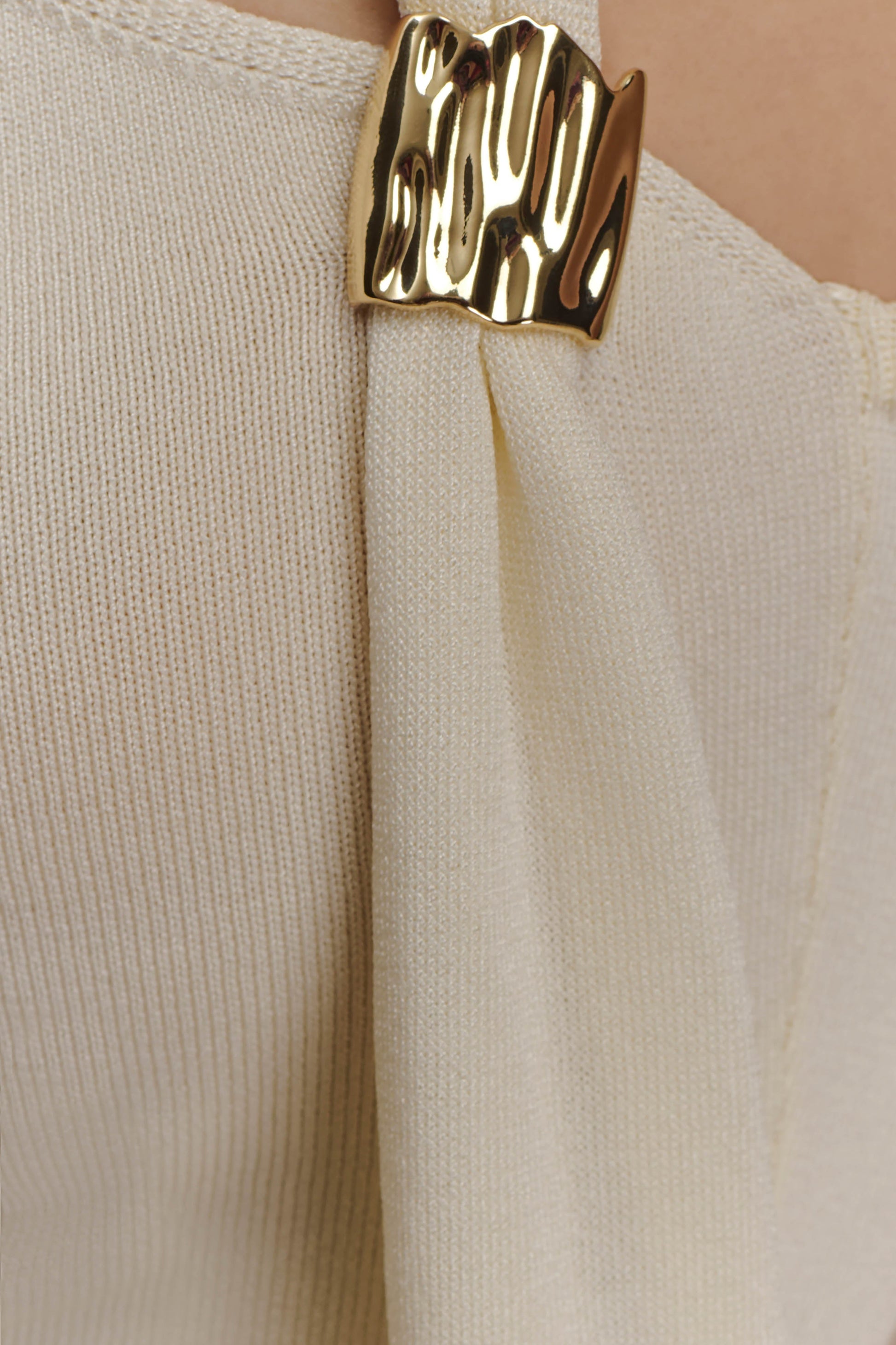 Xanthia Knit Halter Top - Ivory #3