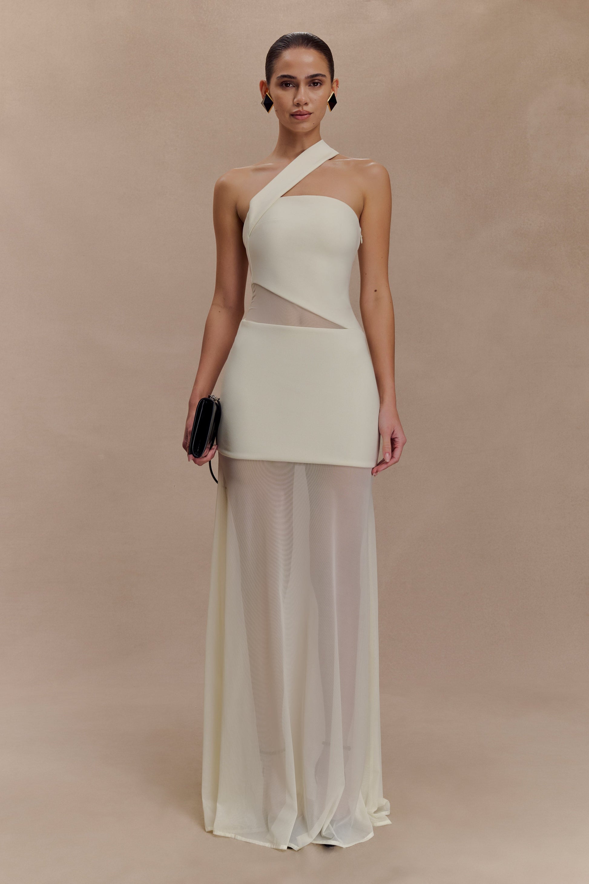 Vashti Cut Out Mesh Maxi Dress / Ivory | Meshki | S Vashti Cut Out Mesh Maxi Dress / Ivory | Meshki | S