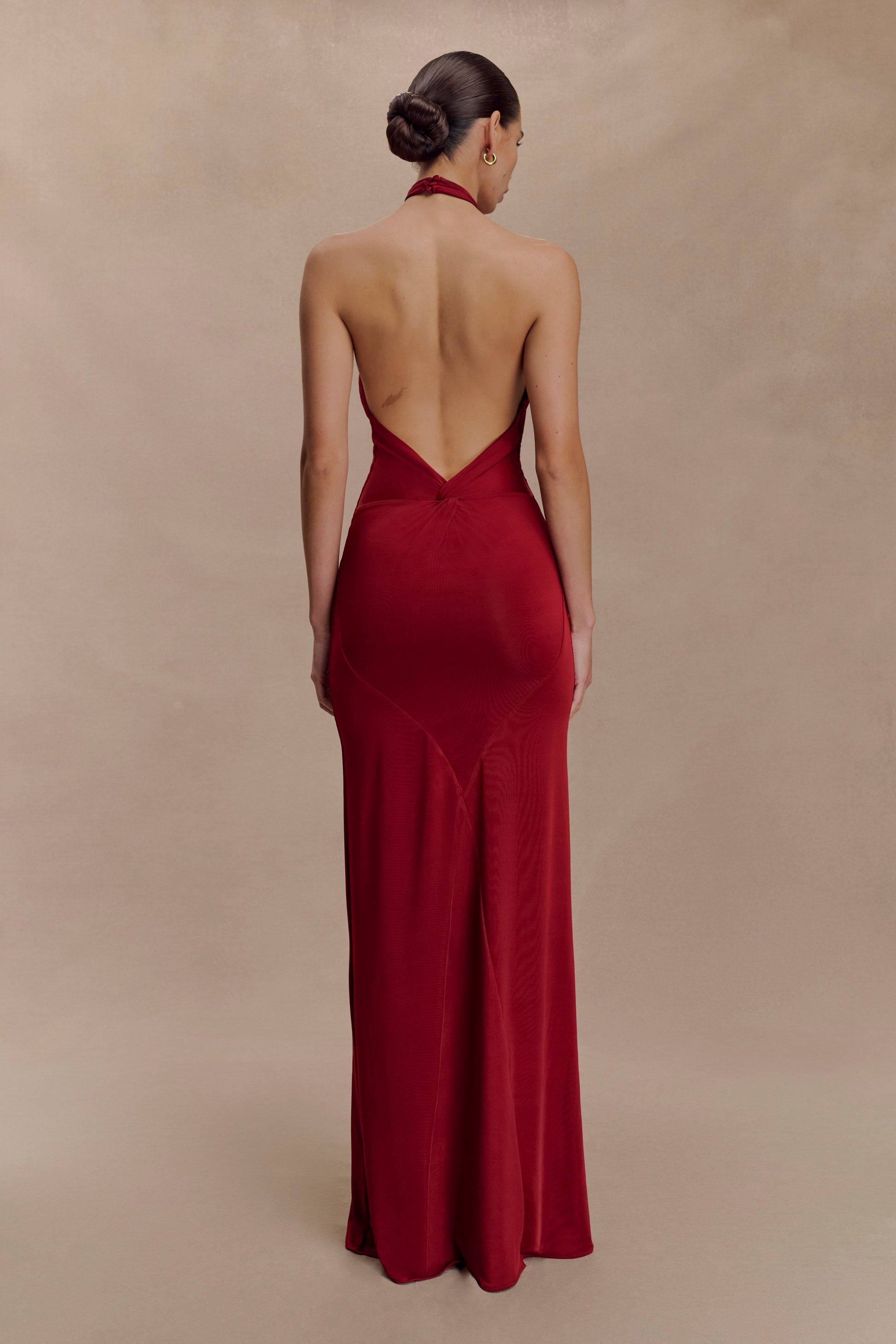 Elyna Slinky Halter Maxi Dress / Deep Red | Meshki | L Elyna Slinky Halter Maxi Dress / Deep Red | Meshki | L