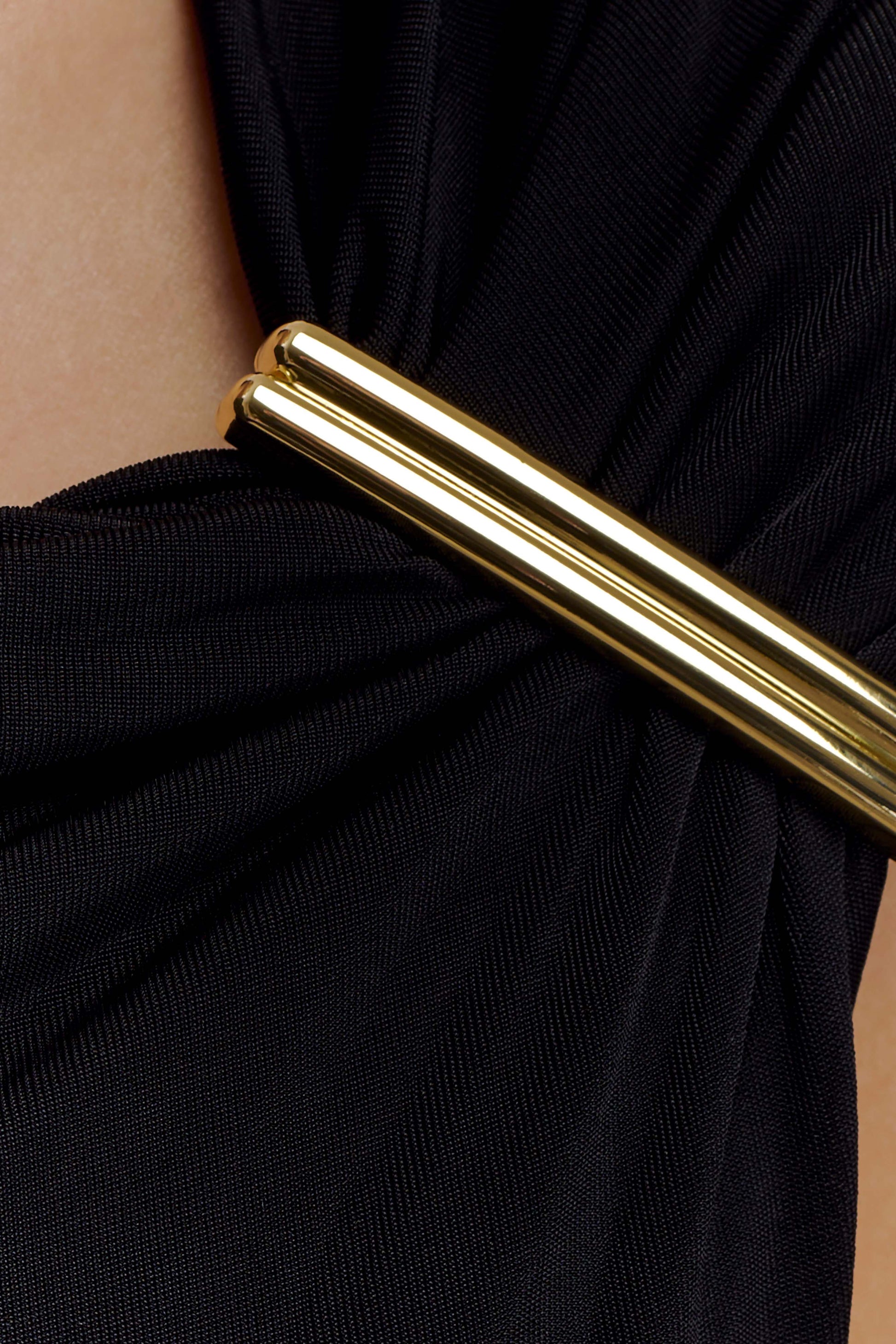 Kinsley Slinky Maxi Dress With Hardware - Black #3