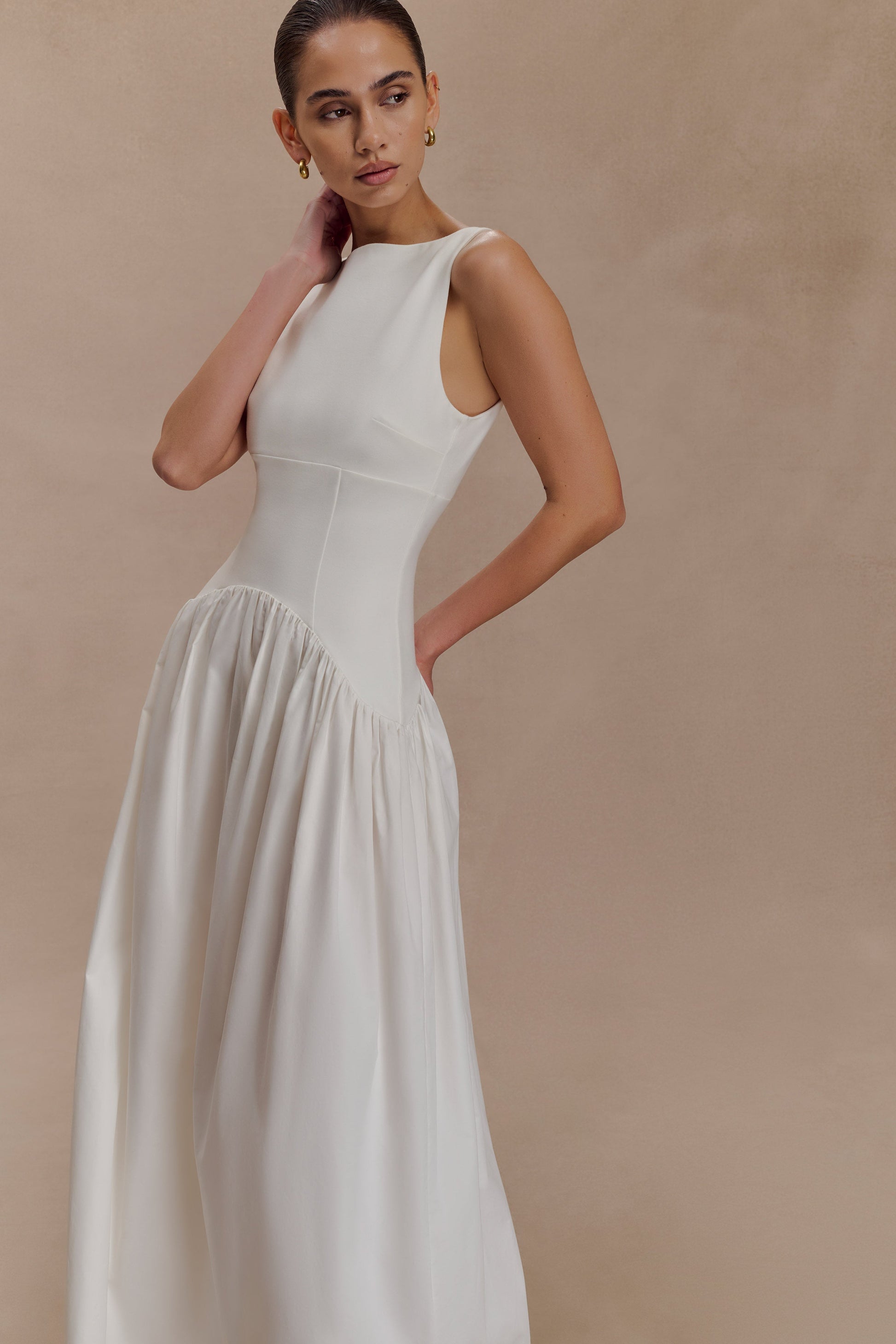 Acacia Contrast Sleeveless Maxi Dress - White #7