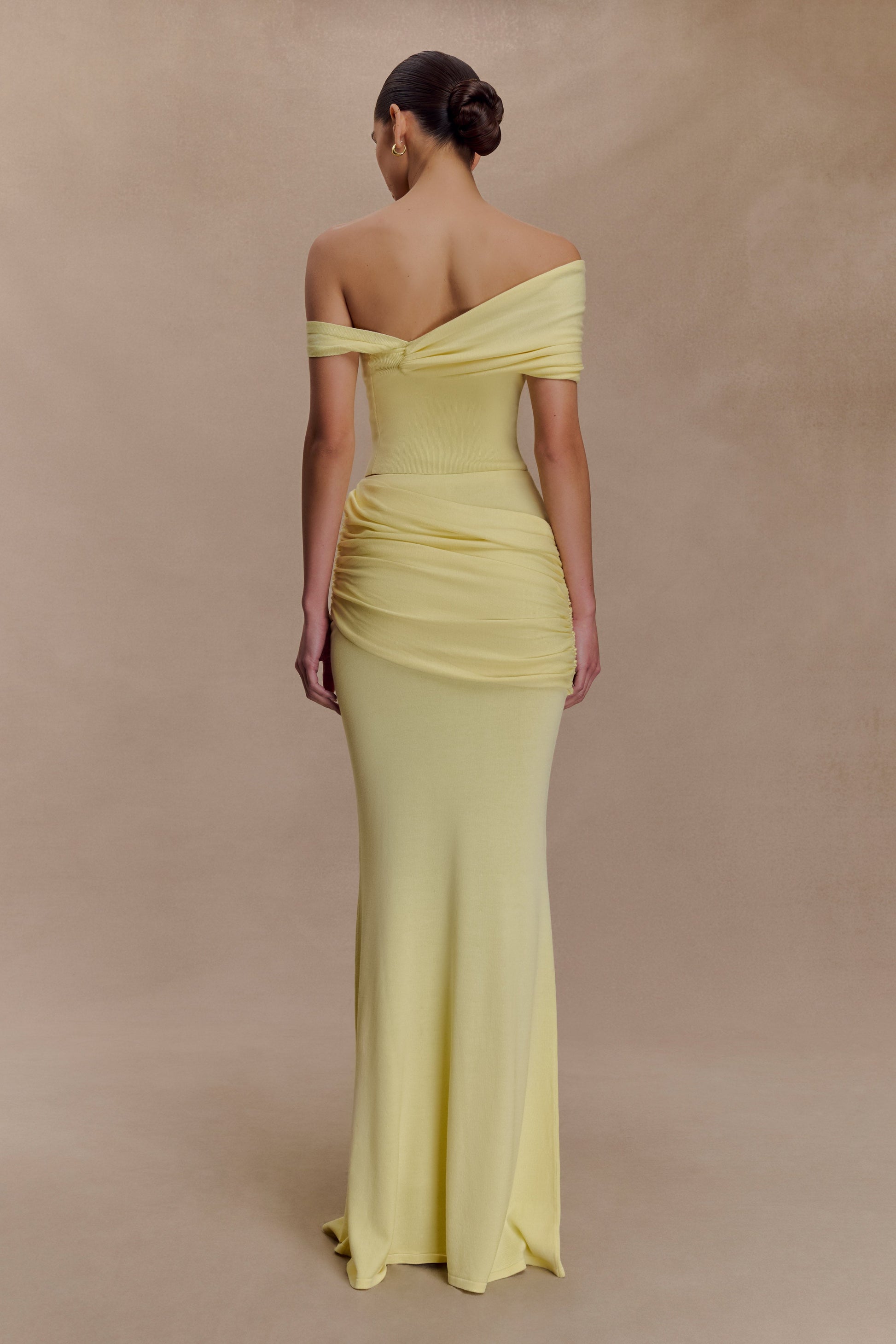 Irene Gathered Knit Top - Lemon #4