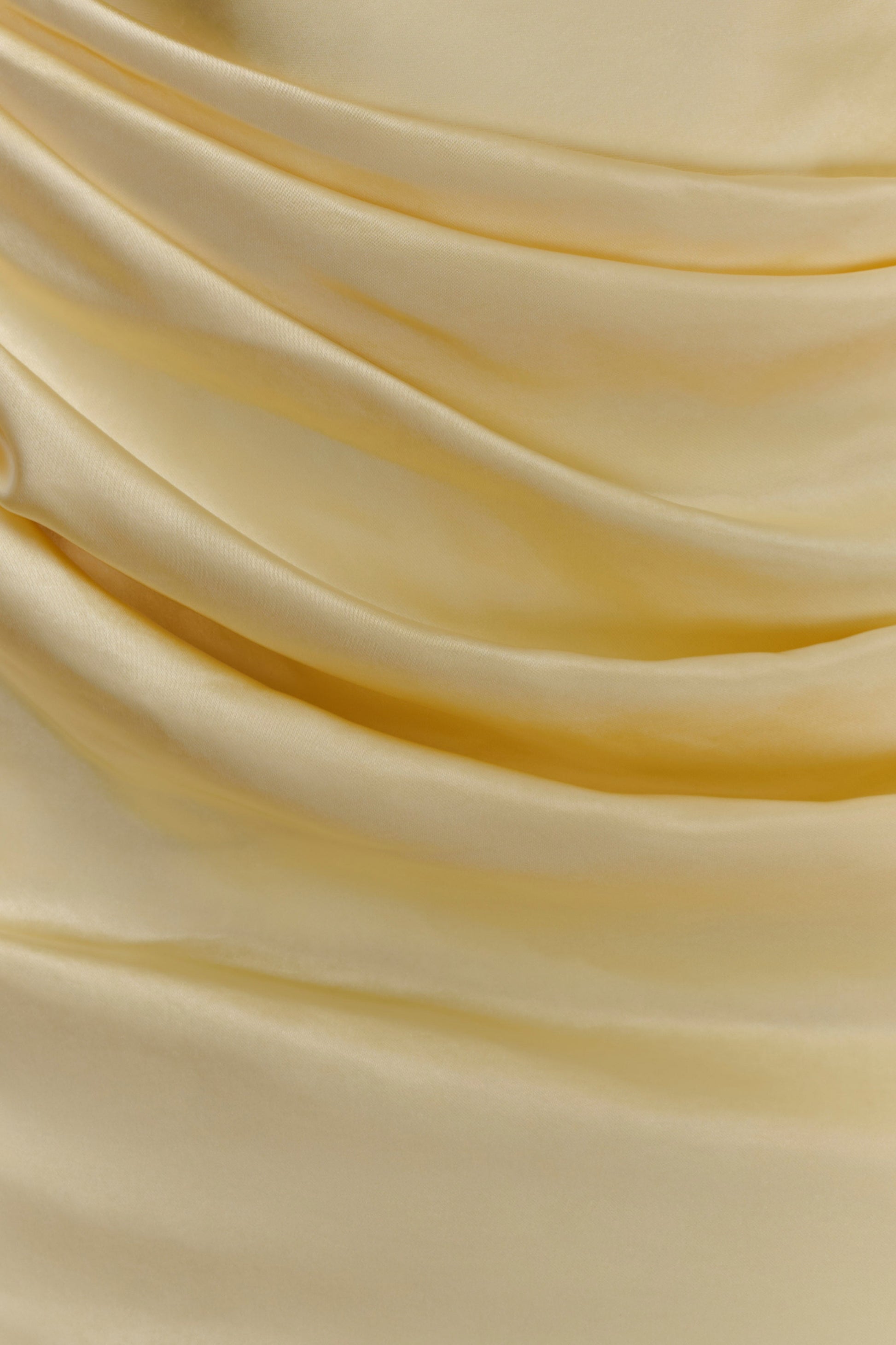 Dalia Off Shoulder Satin Maxi Dress - Lemon #6