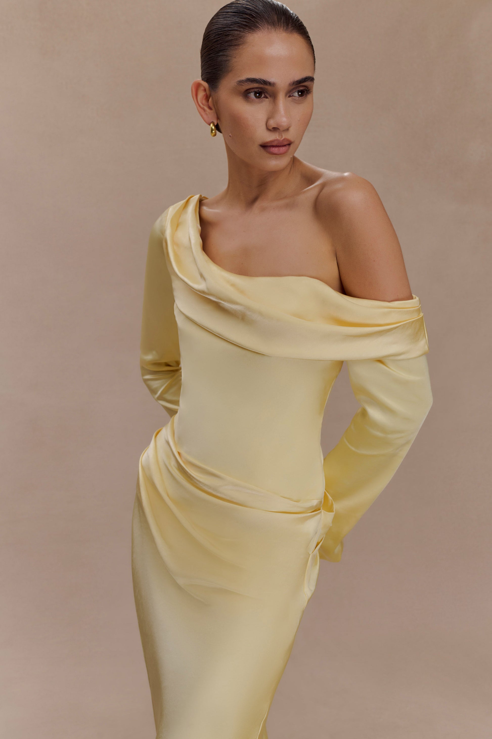 Iris Long Sleeve Satin Maxi Dress