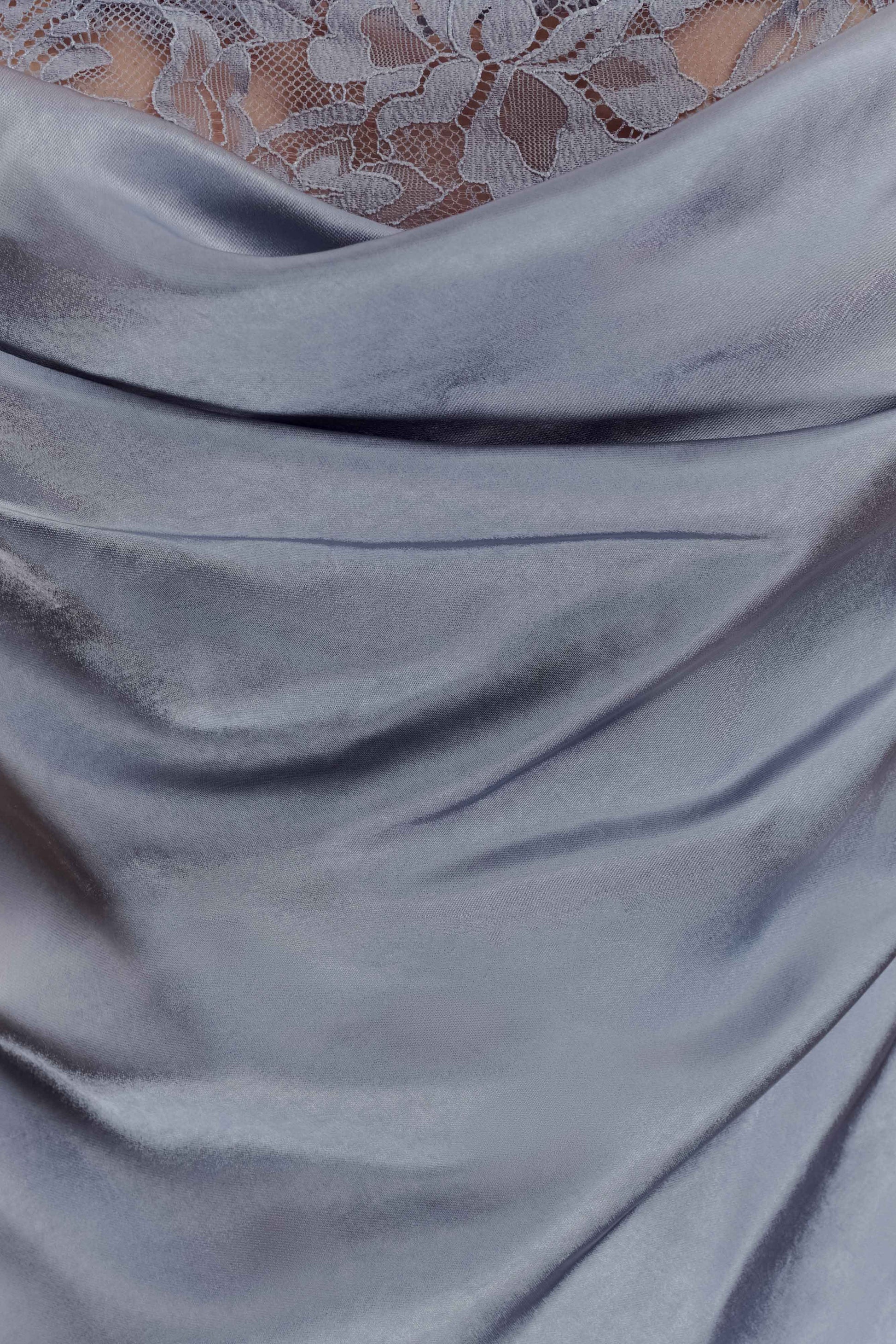 Isadora Lace & Satin Maxi Dress - Frosted Blue #4