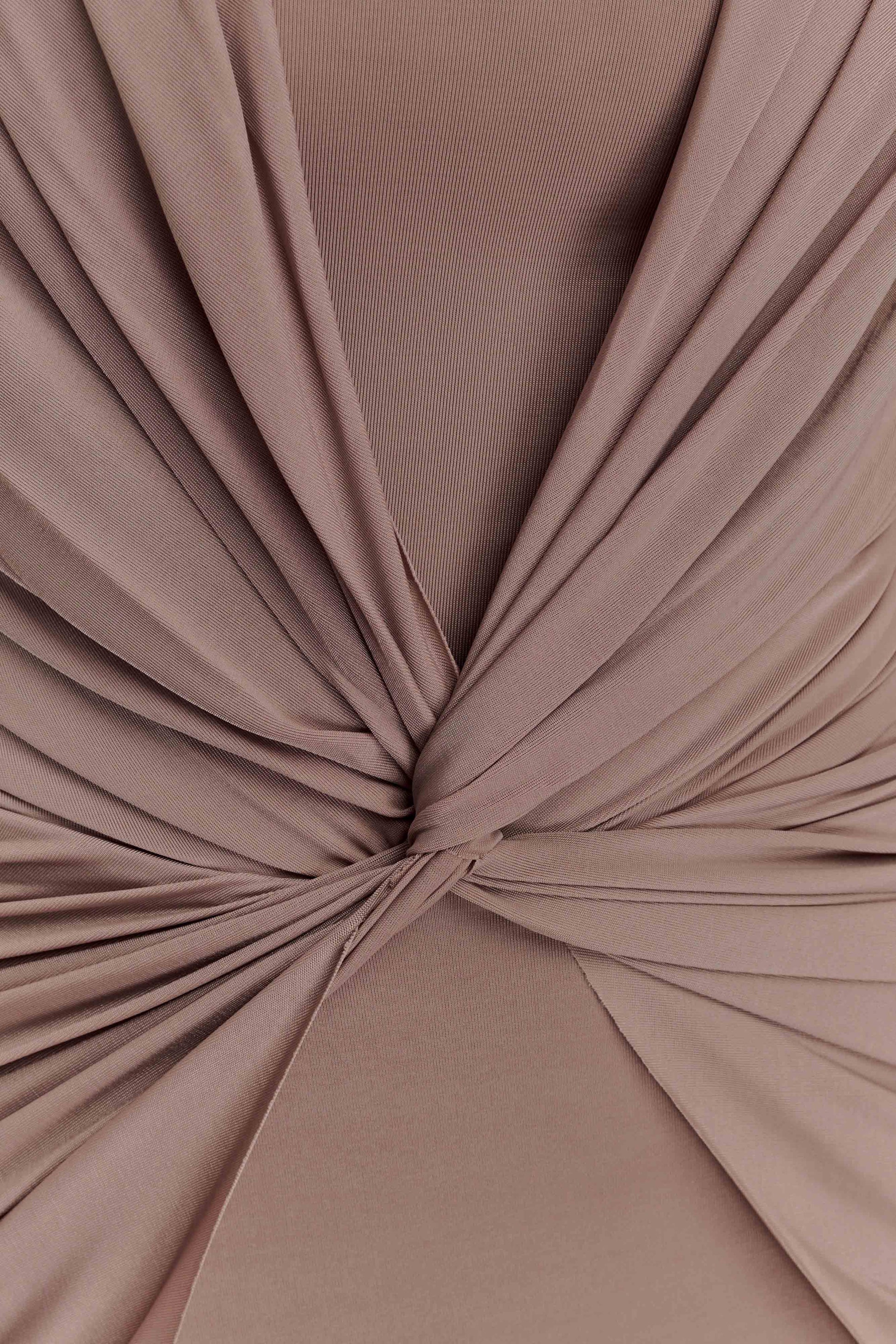 Mirren Strapless Slinky Maxi Dress - Bronze #5