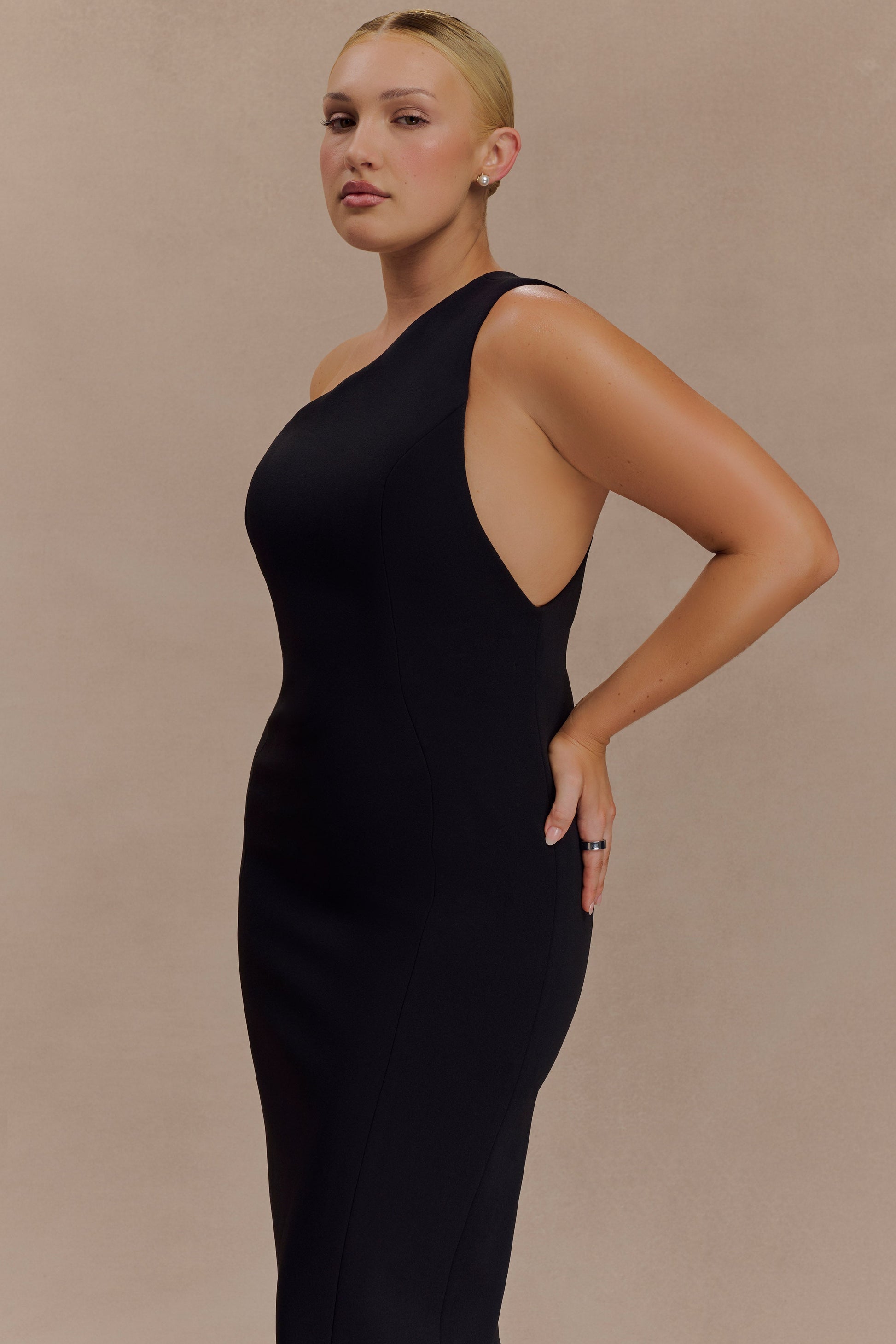malena one shoulder party dress Milena One Shoulder Dress Medium / Burgundy
