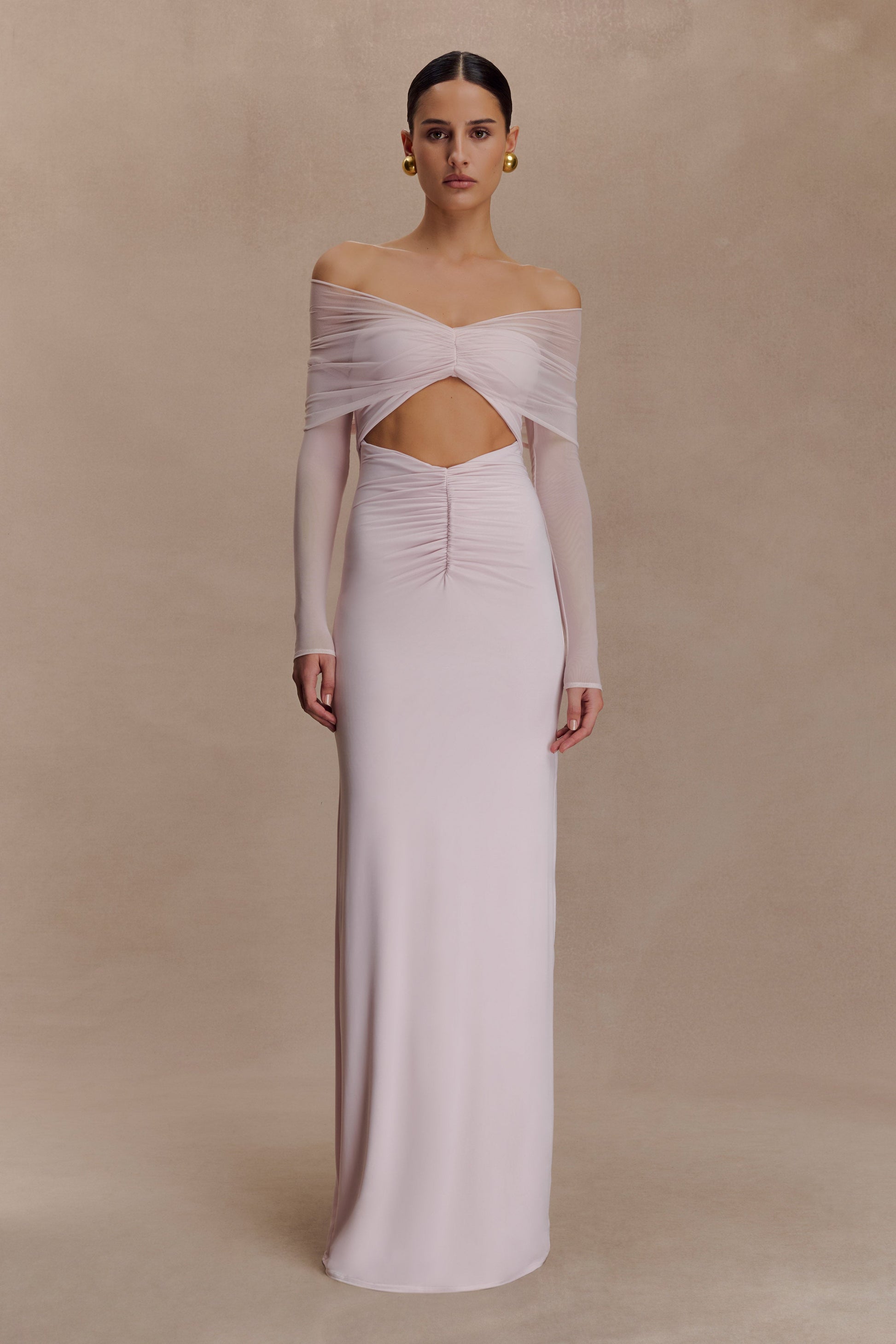 Rafaella Slinky And Mesh Maxi Dress - Pale Pink #5