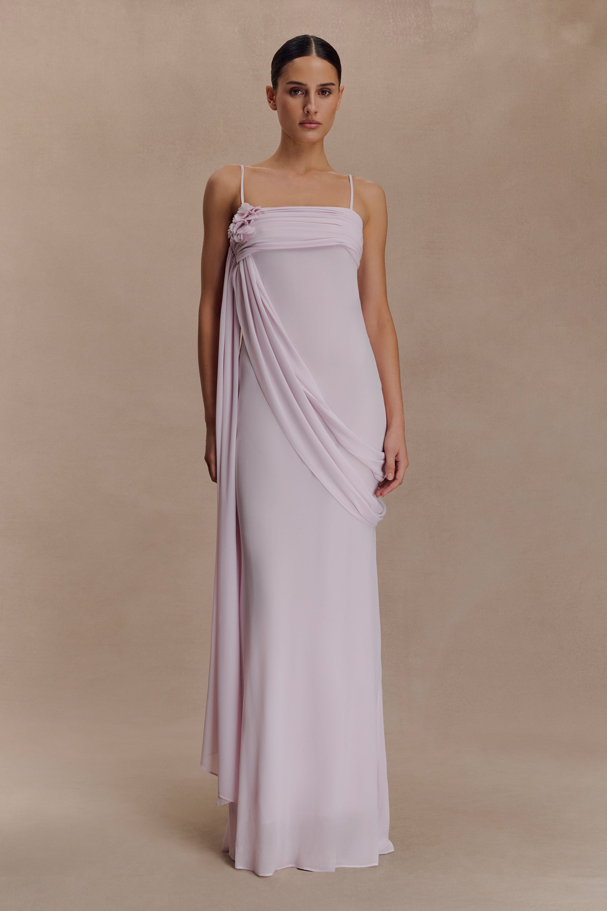 Leena Chiffon Maxi Dress / Light Lilac | MESHKI