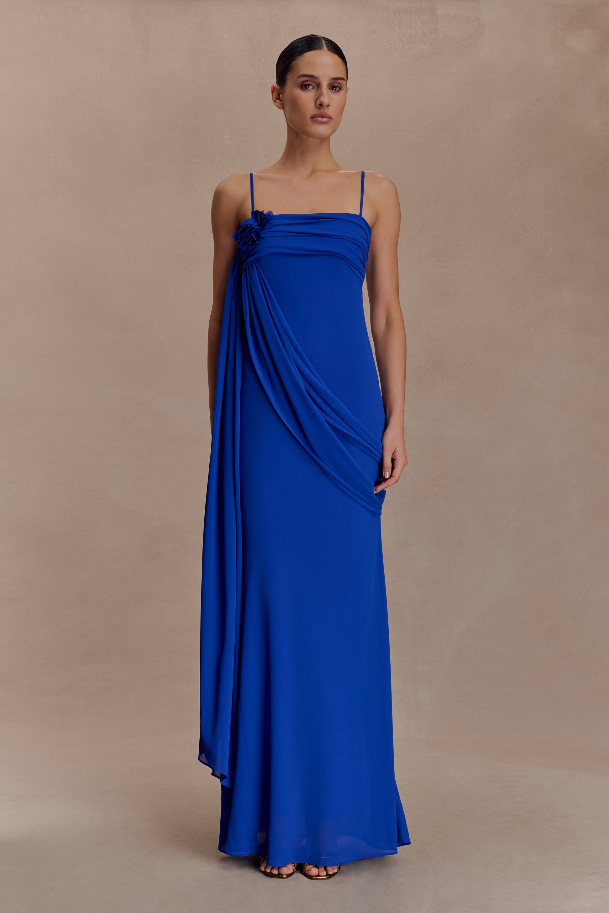 Leena Chiffon Maxi Dress / Cobalt | MESHKI