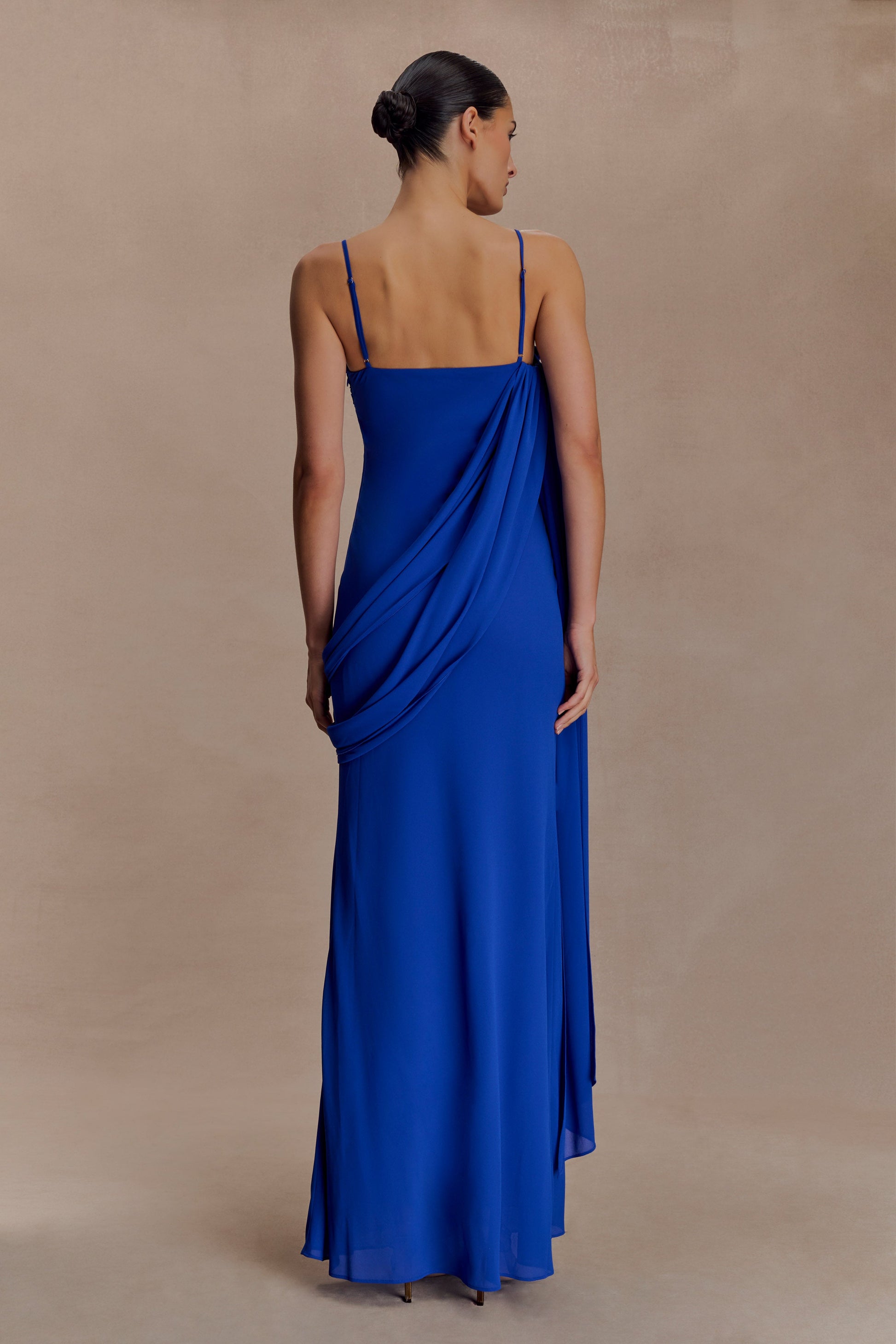 Leena Chiffon Maxi Dress - Cobalt #2