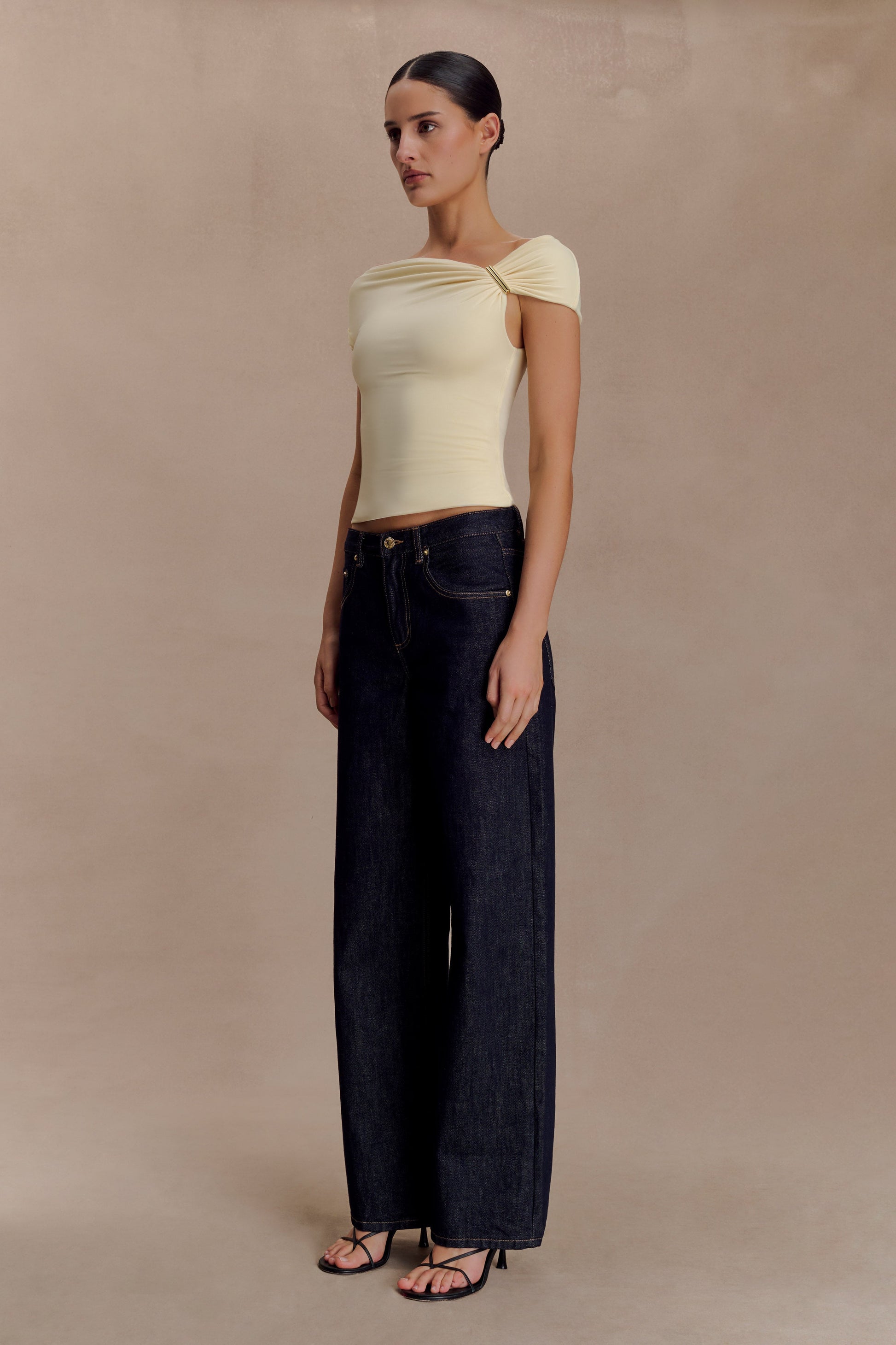 Kinsley Slinky Top With Hardware - Pale Lemon #2