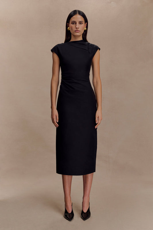 Lorena Cotton Midi Dress / Black | MESHKI