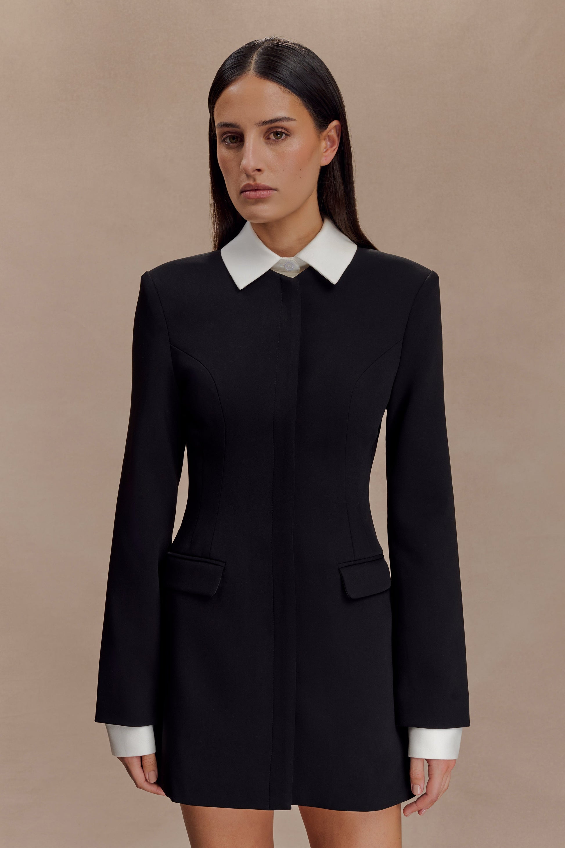 Gretchen Suiting Mini Dress - Black | MESHKI US Gretchen Suiting Mini Dress - Black | MESHKI US