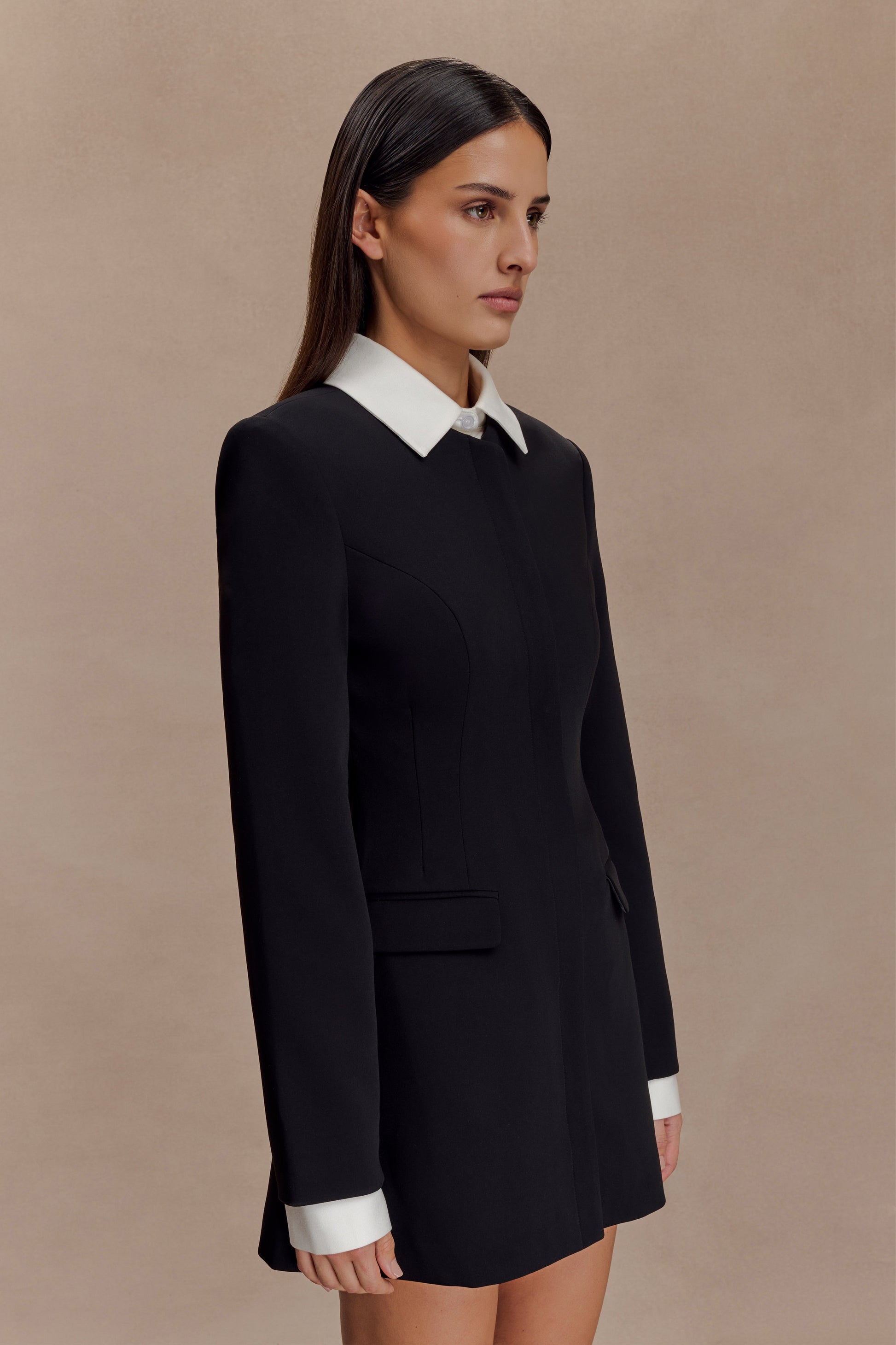 Gretchen Suiting Mini Dress - Black #5