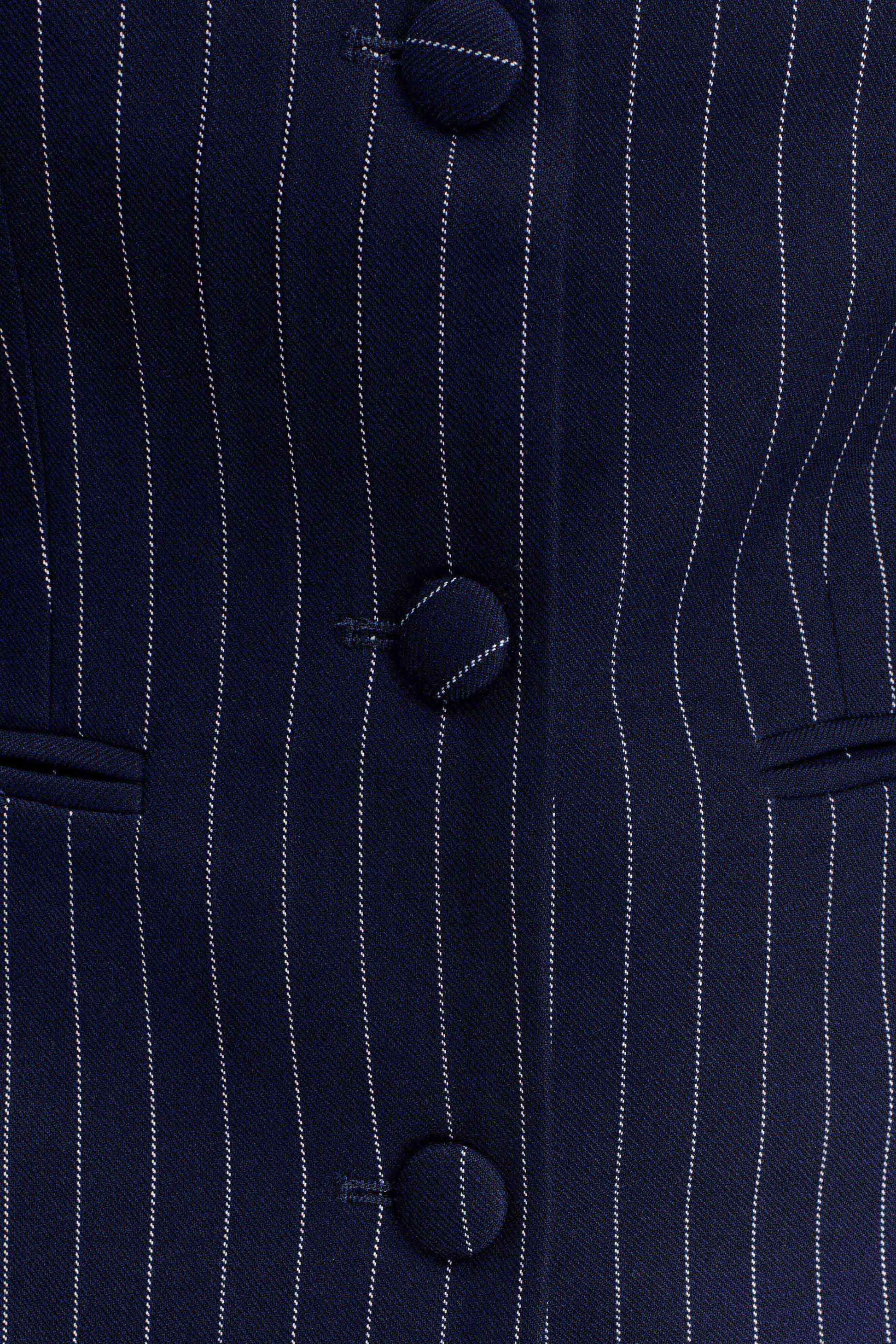 Bellamy Cinched Blazer - Navy Pinstripe #9