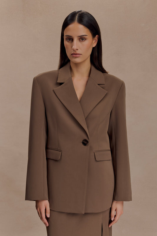 Mateo Oversized Blazer - Cacao Brown