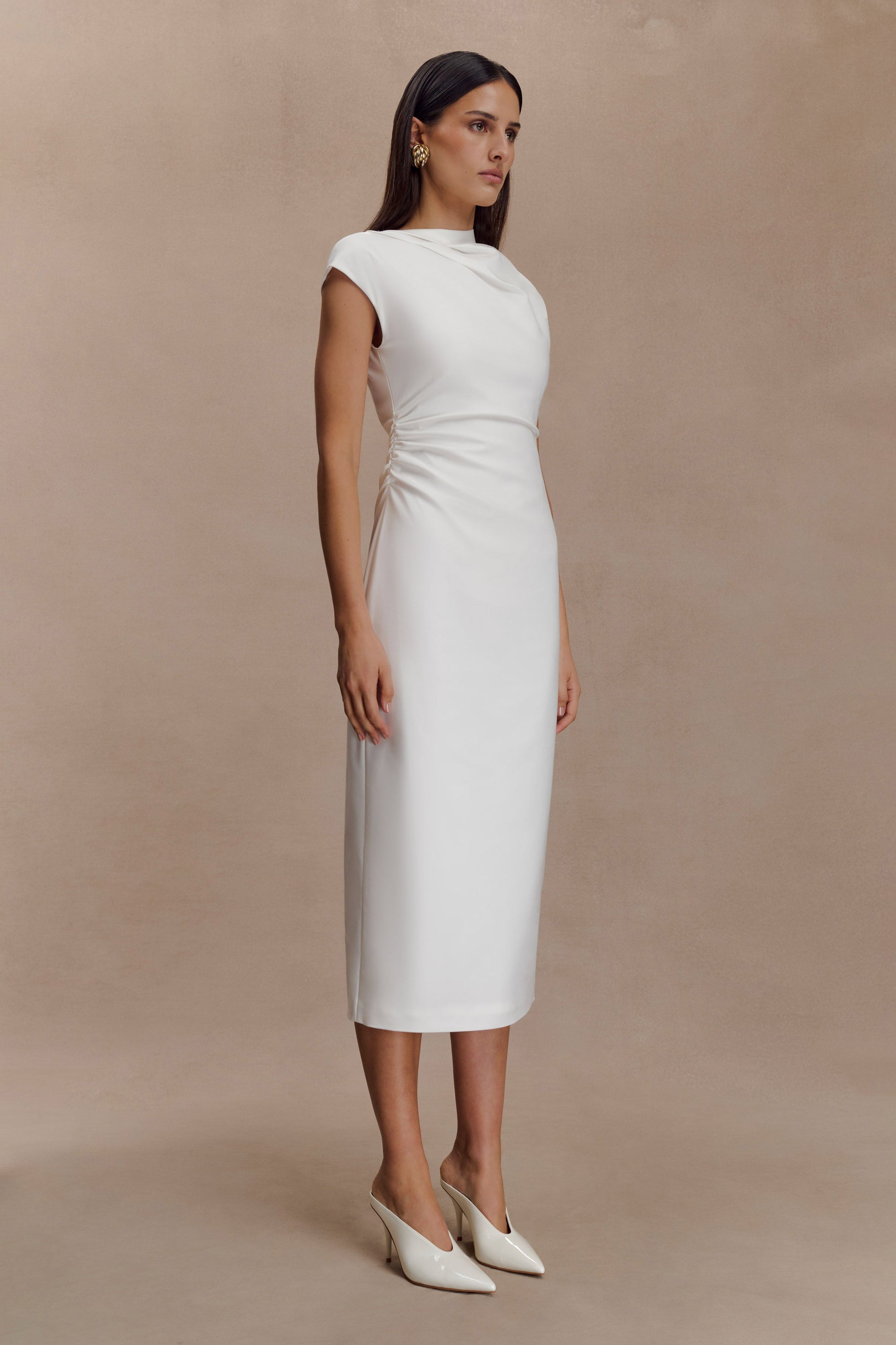 Lorena Cotton Midi Dress - White #4
