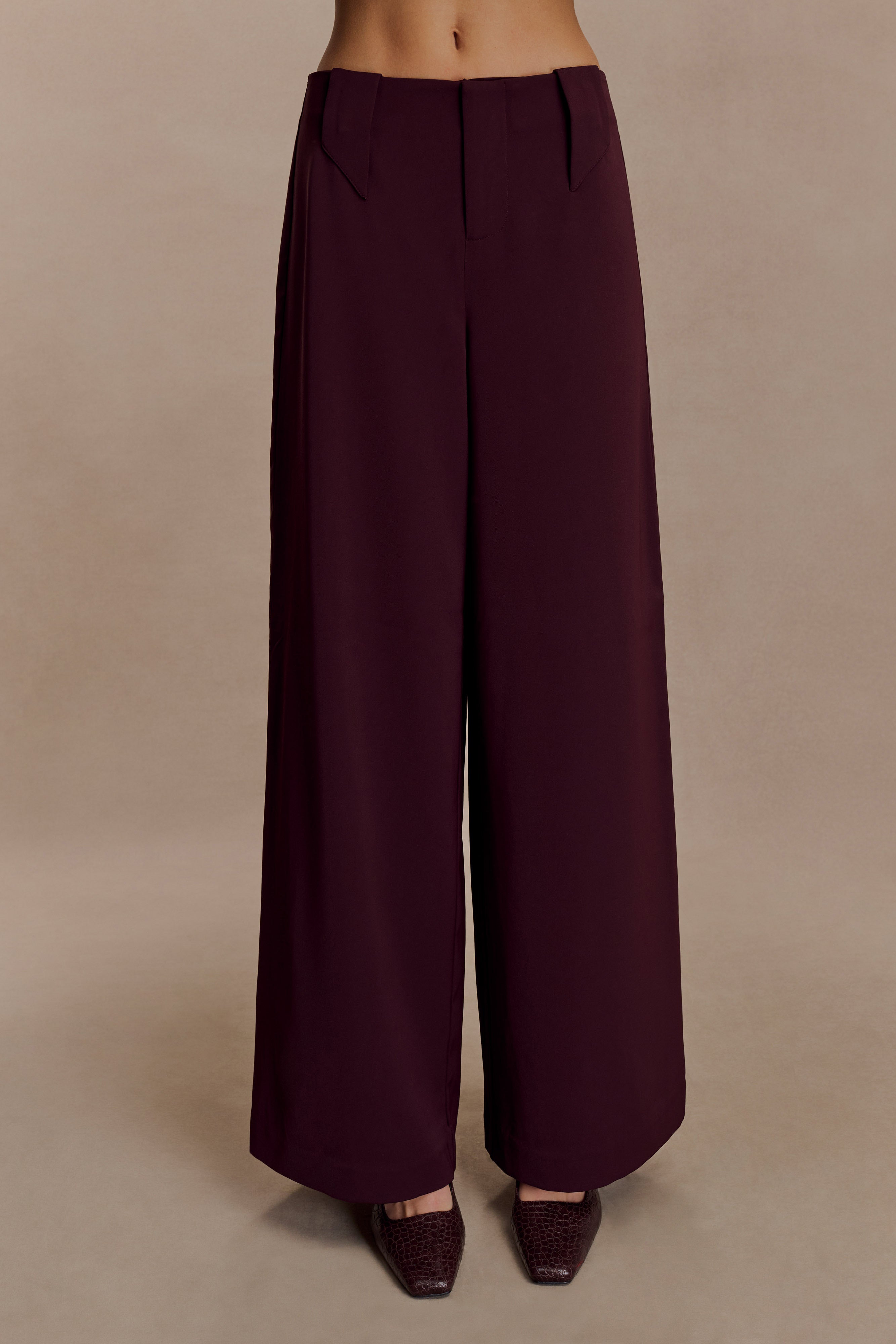 スーツ MASU 3TUCK WIDE TROUSERS 22SS Arlo Wide Leg Suiting Trouser - Mahogany | MESHKI US