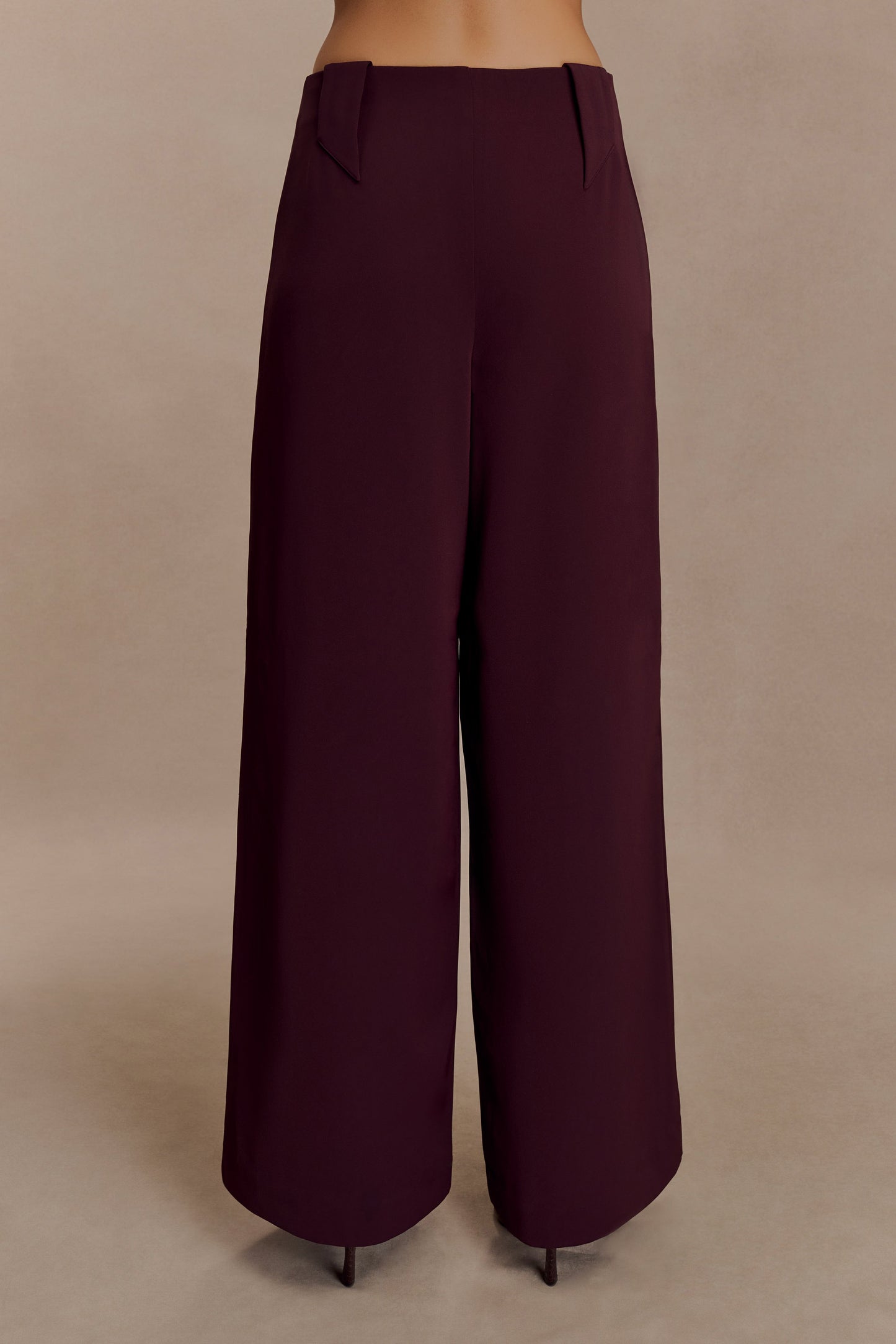 Arlo Wide Leg Suiting Trouser - Mahogany