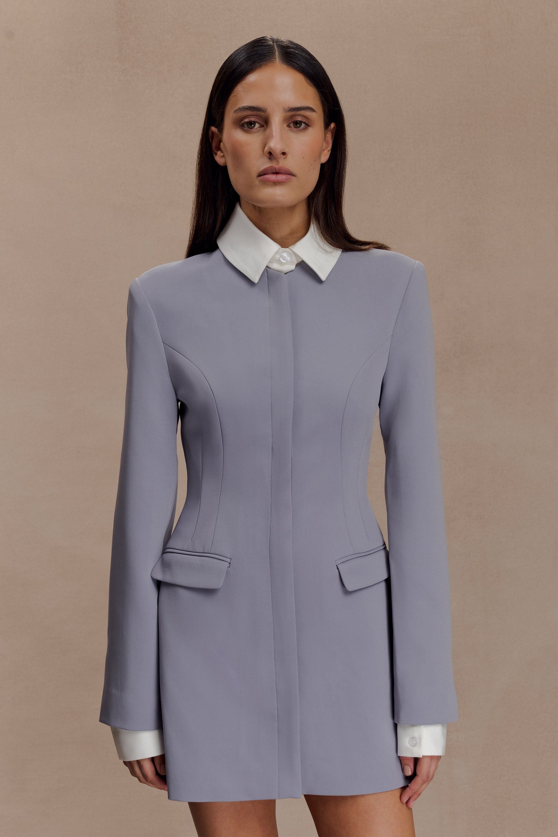 Gretchen Suiting Mini Dress / Grey | MESHKI | XL Gretchen Suiting Mini Dress / Grey | MESHKI | XL