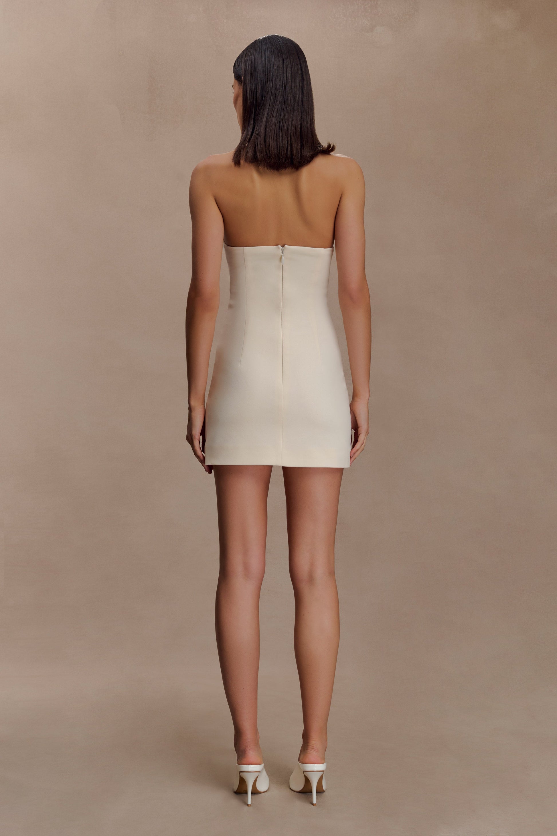 Christina Cross Over Mini Dress / Buttercream | Meshki | M Christina Cross Over Mini Dress / Buttercream | Meshki | M