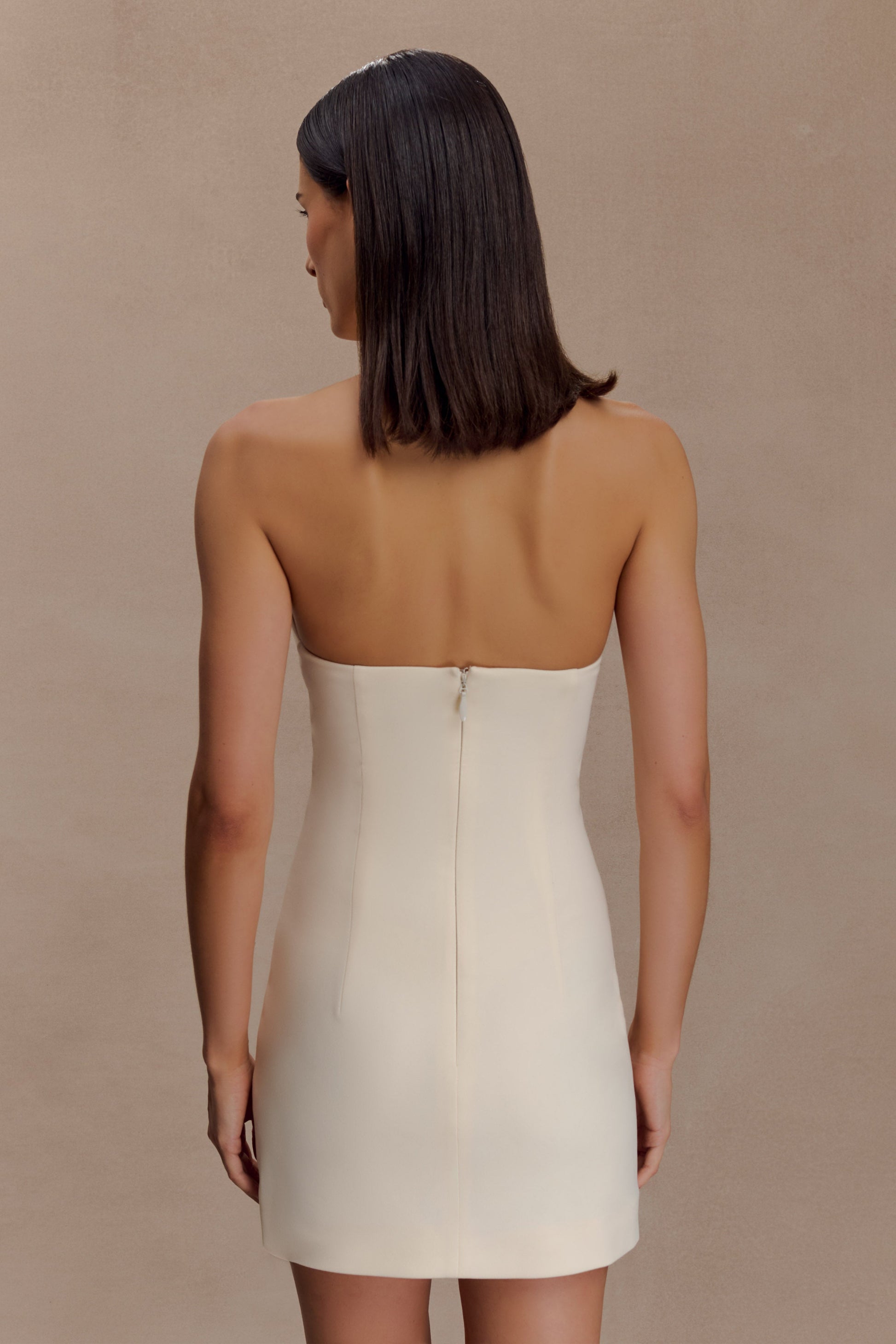 Christina Cross Over Mini Dress - Buttercream #2