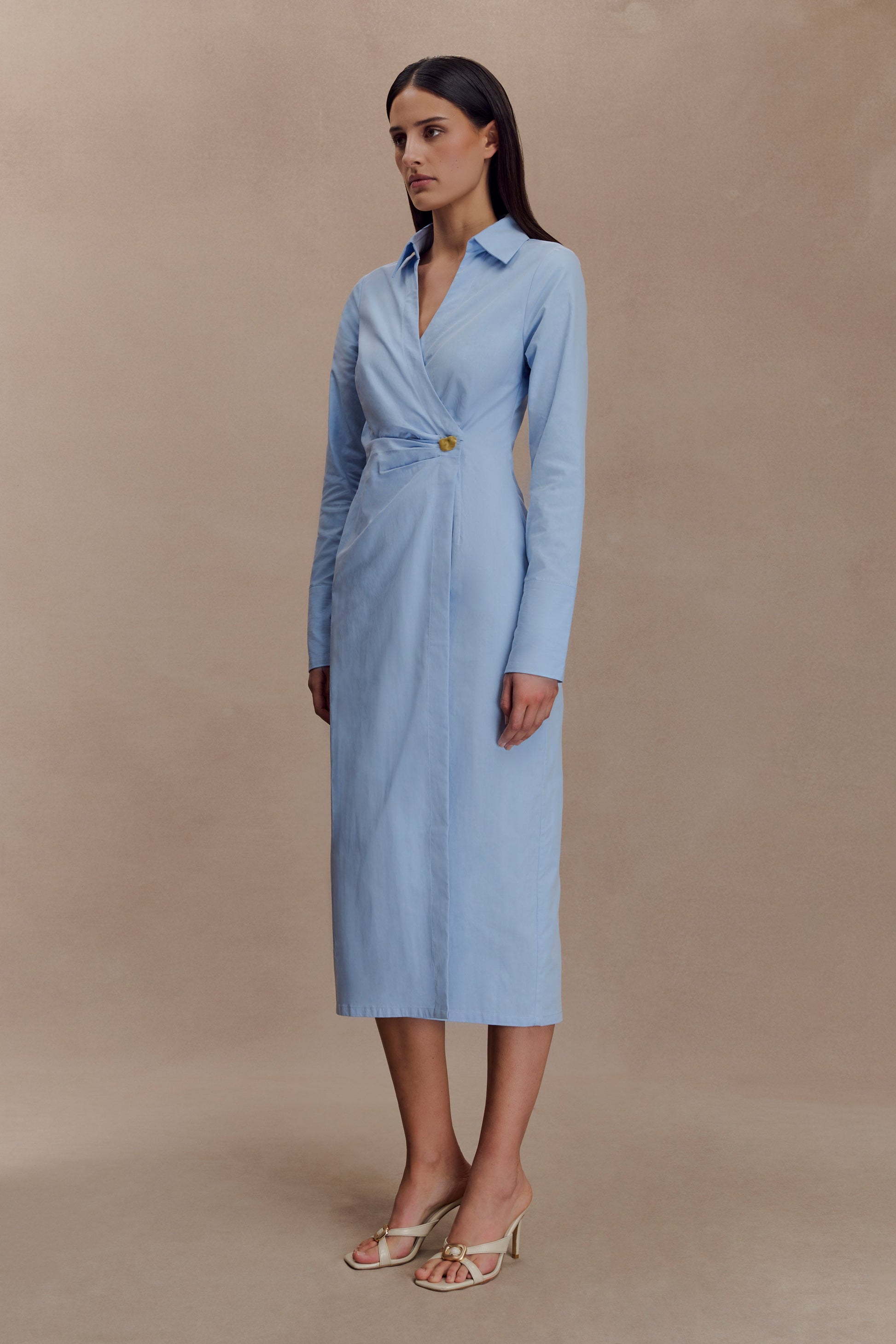 Mikaila Asymmetric Shirt Dress / Blue | MESHKI | 3XL Mikaila Asymmetric Shirt Dress / Blue | MESHKI | 3XL