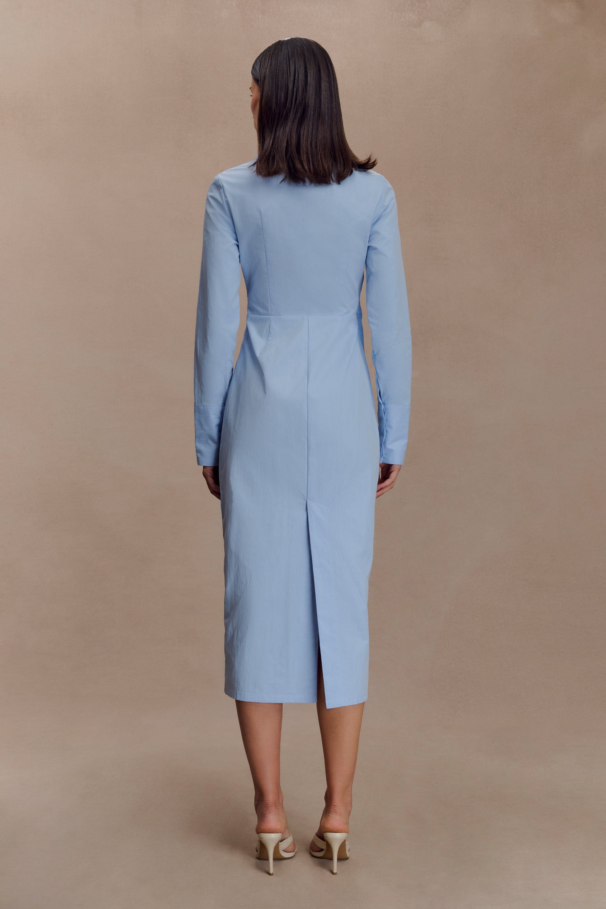 Mikaila Asymmetric Shirt Dress / Blue | MESHKI