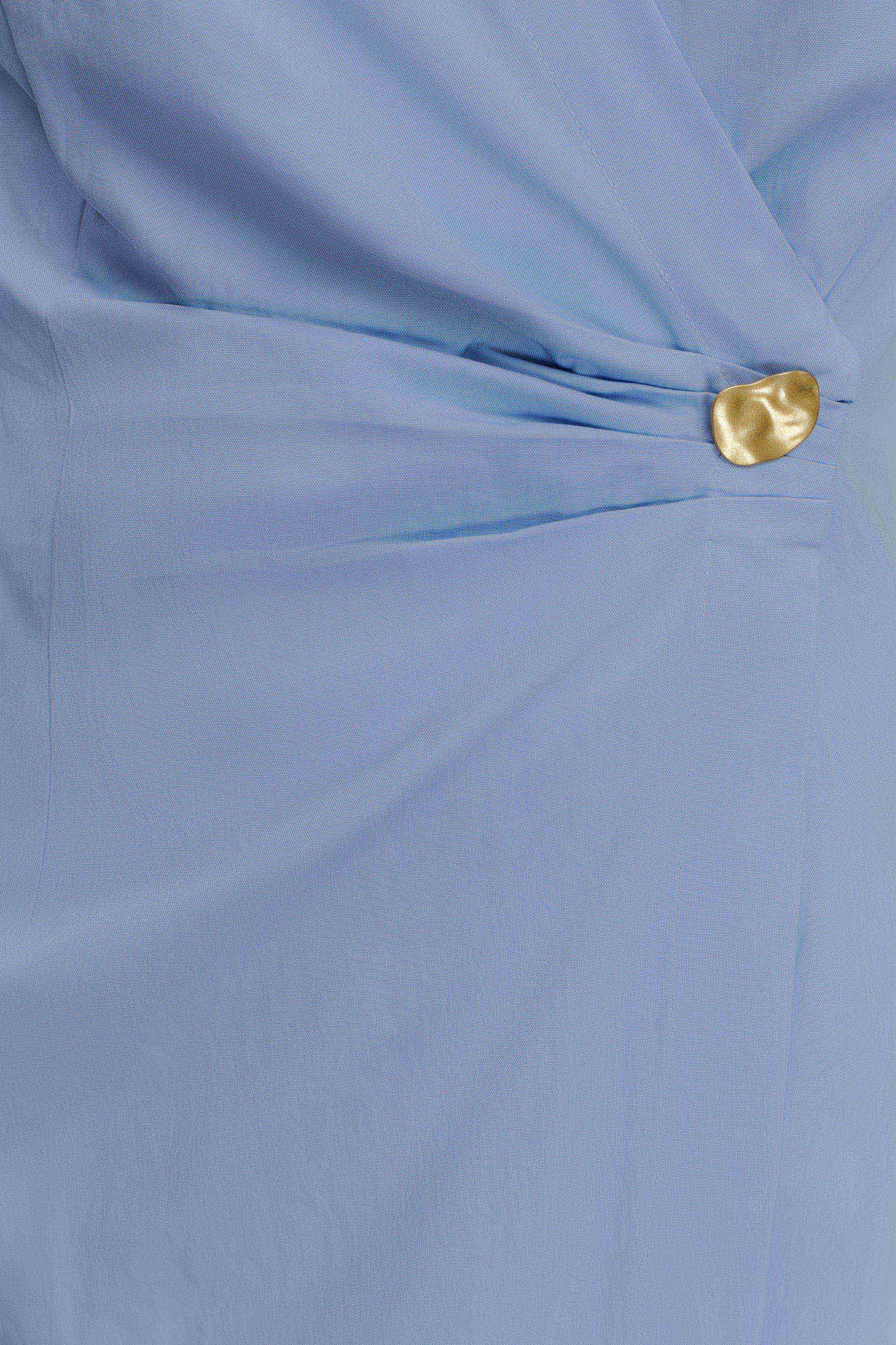 meshki shirt dress Meshki - Aysha Buttoned Linen Midi Dress - Cornflower Blue