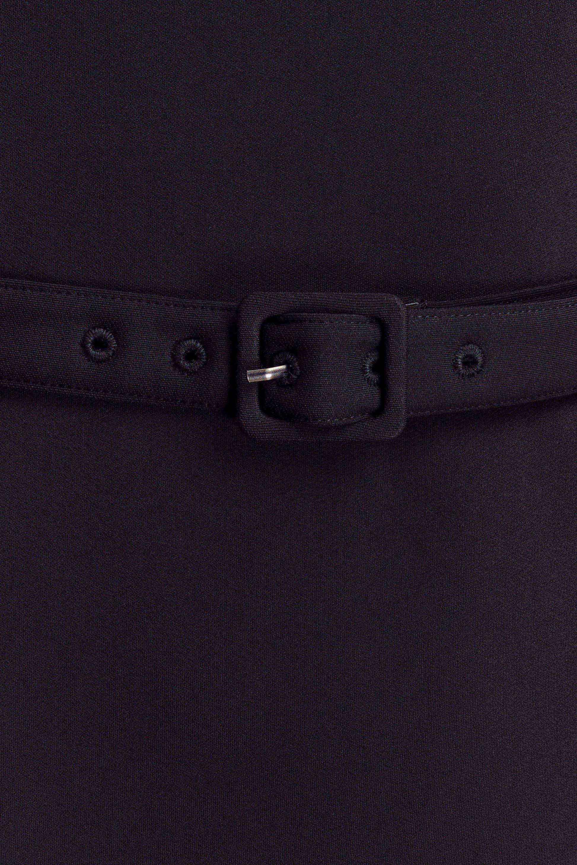 Arwyn Short Sleeve Crepe Midi Dress - Black #5